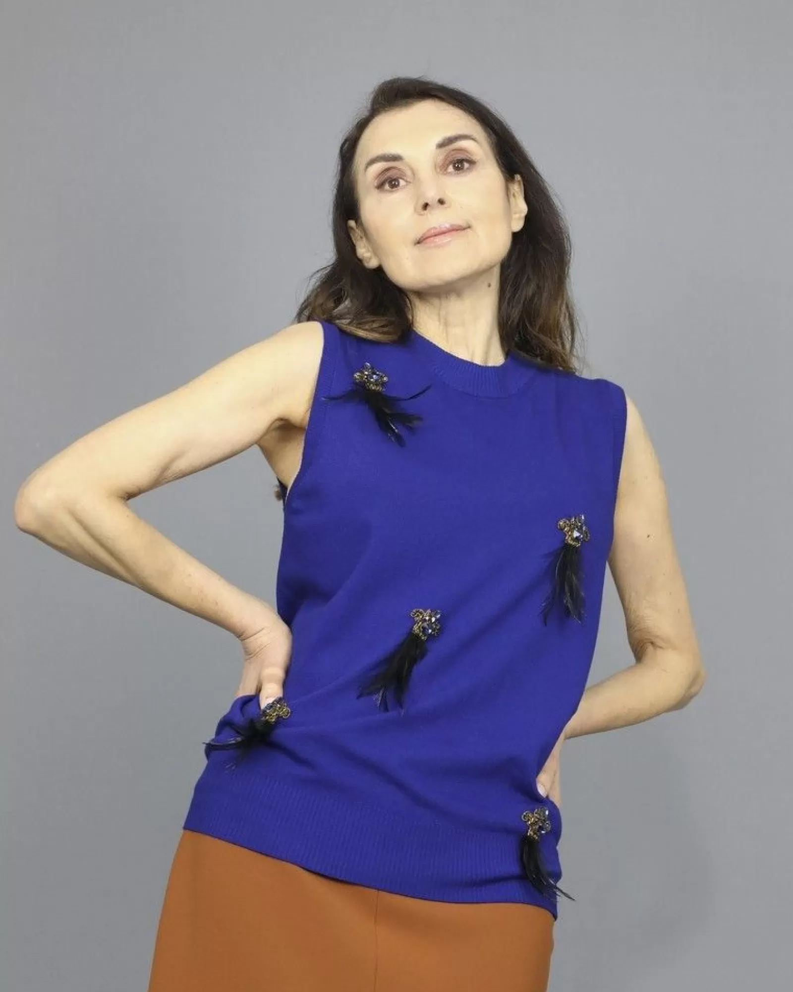 La Piscine Paris Pull sans manches à ornements L'Edition Bleu Store