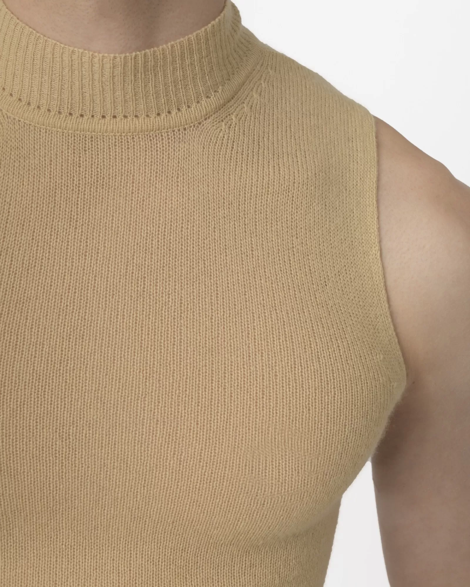 La Piscine Paris Pull sans manches en cachemire 120% Lino Beige Best Sale
