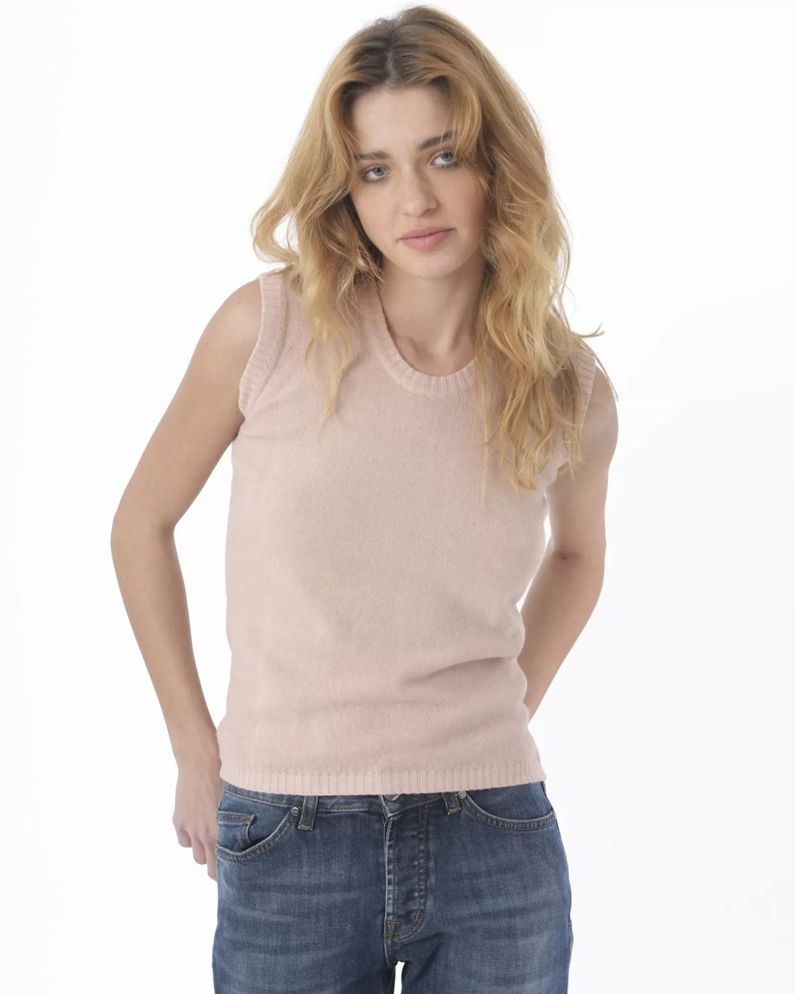 La Piscine Paris Pull sans manches en laine 120% Lino Rose Fashion