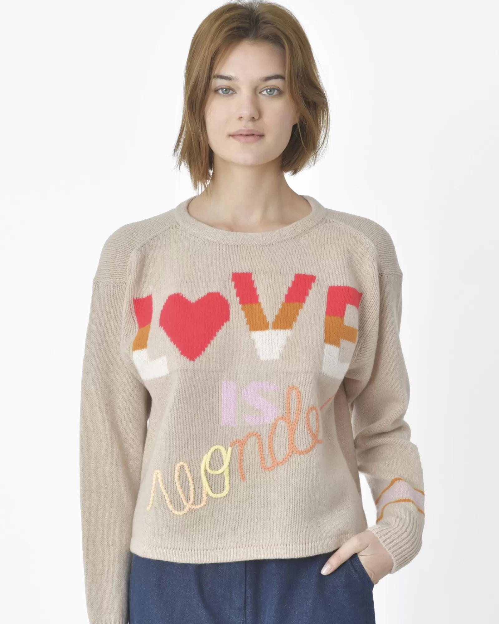 La Piscine Paris Pull-over "Love is wonder" Forte Forte Beige Store