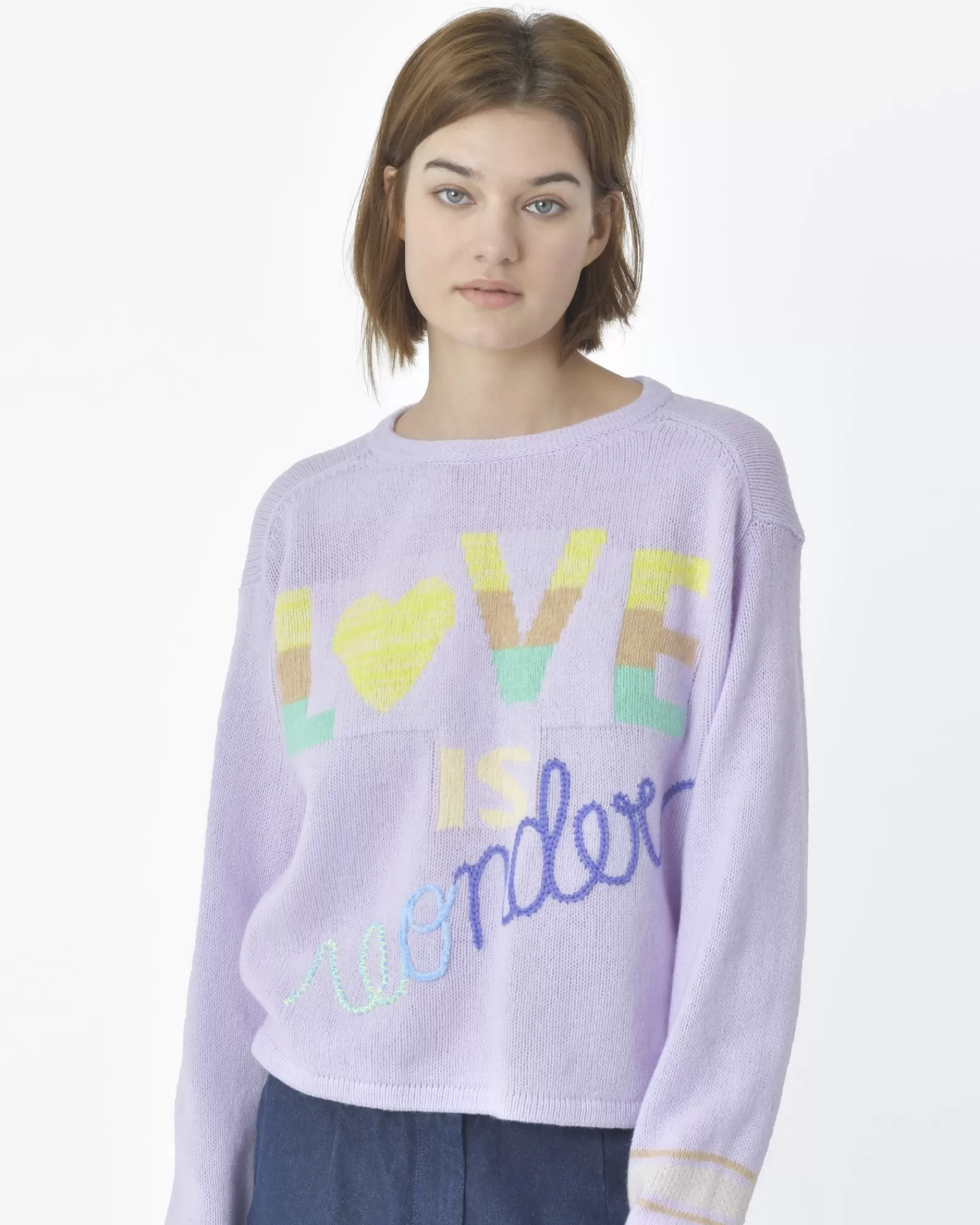 La Piscine Paris Pull-over "Love is wonder" Forte Forte Violet Clearance