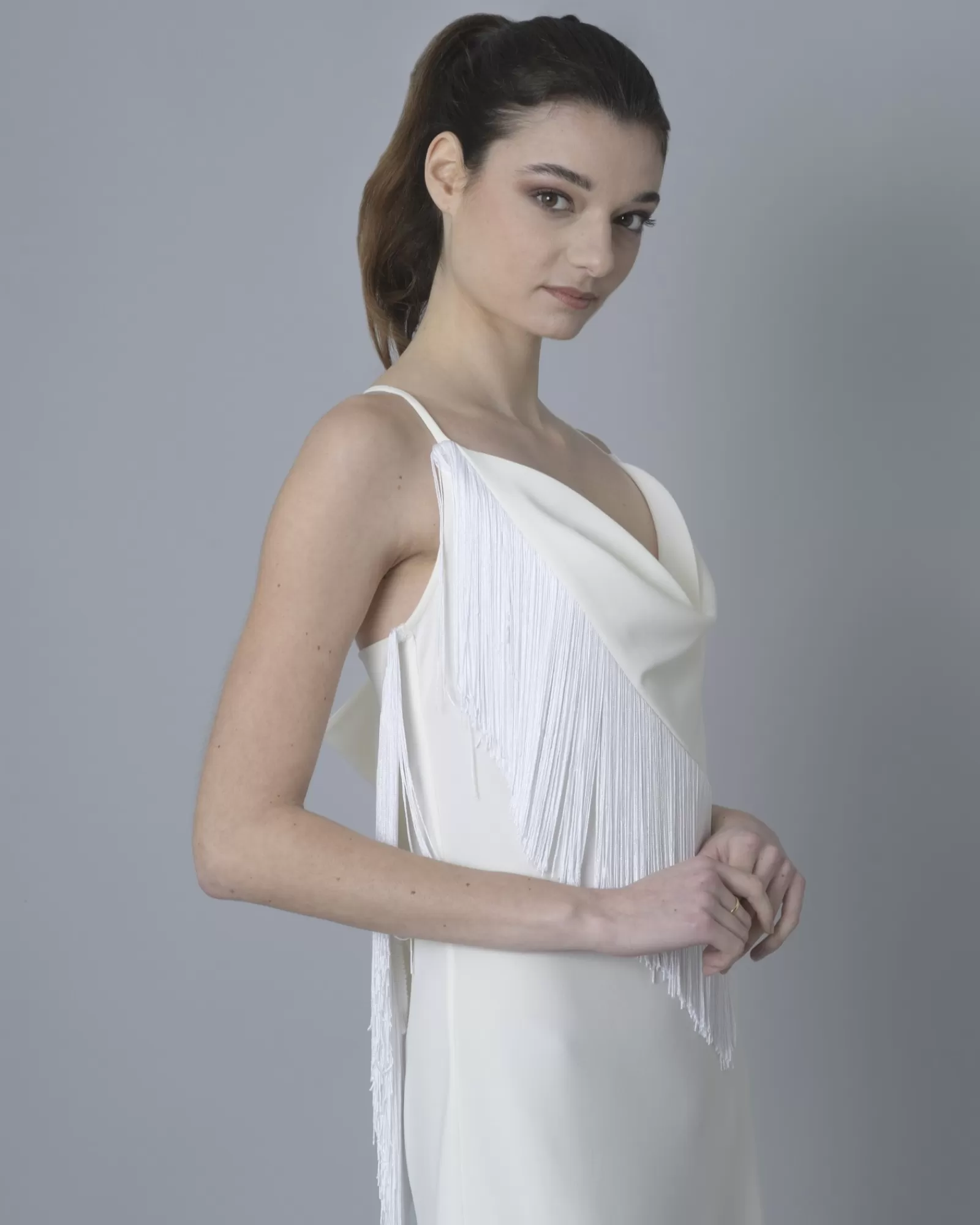 La Piscine Paris Robe à franges P.A.R.O.S.H Blanc New