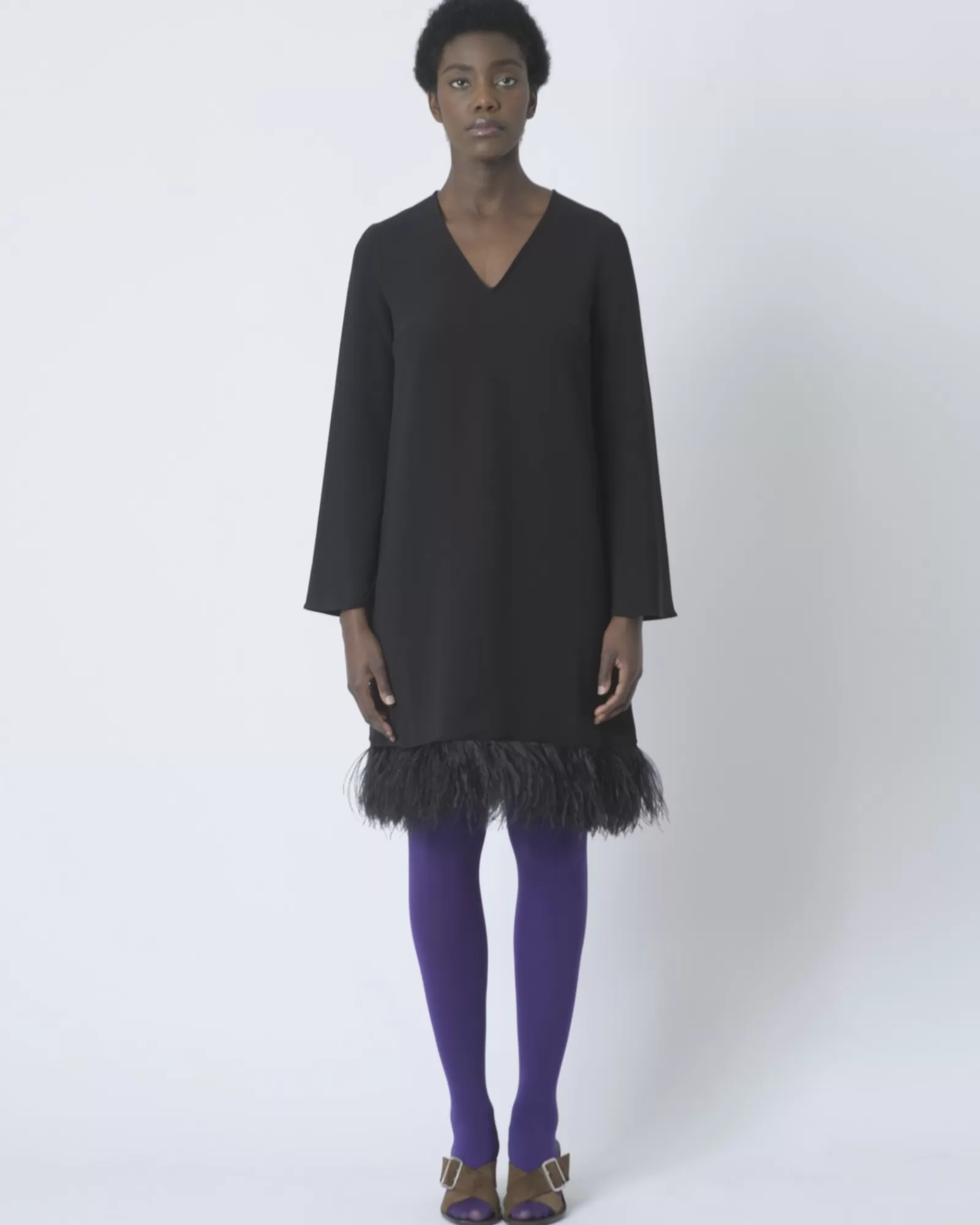 La Piscine Paris Robe à plume P.A.R.O.S.H Noir Clearance