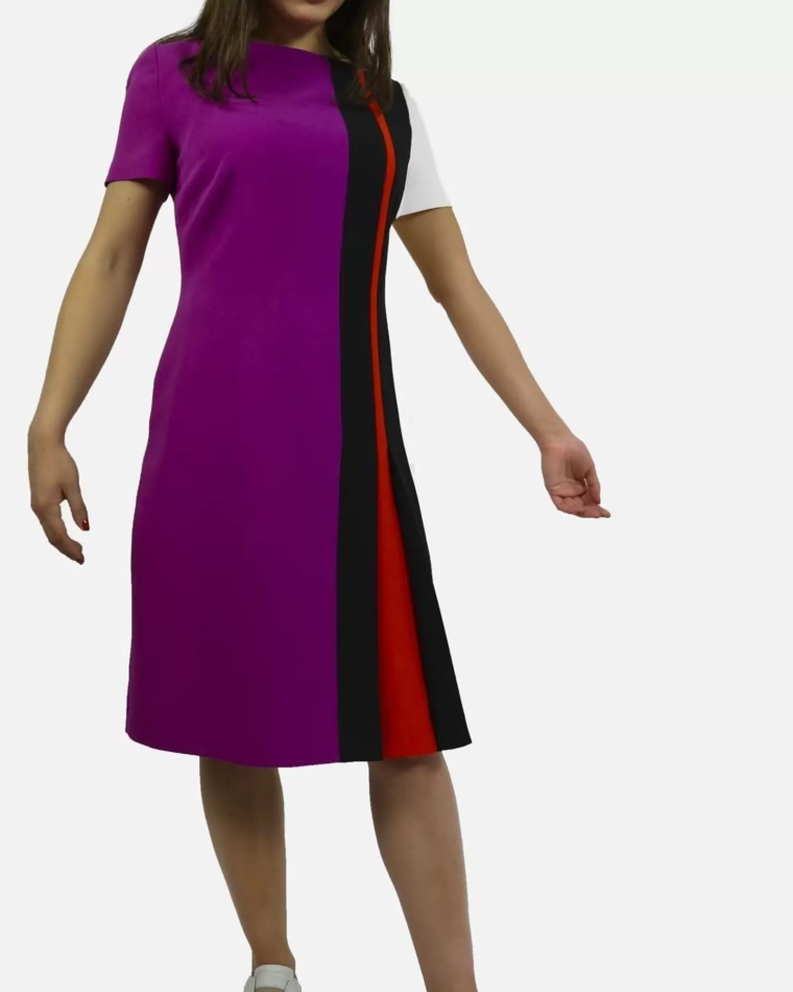 La Piscine Paris Robe à rayures graphique en soie violette Fendi Rose Cheap
