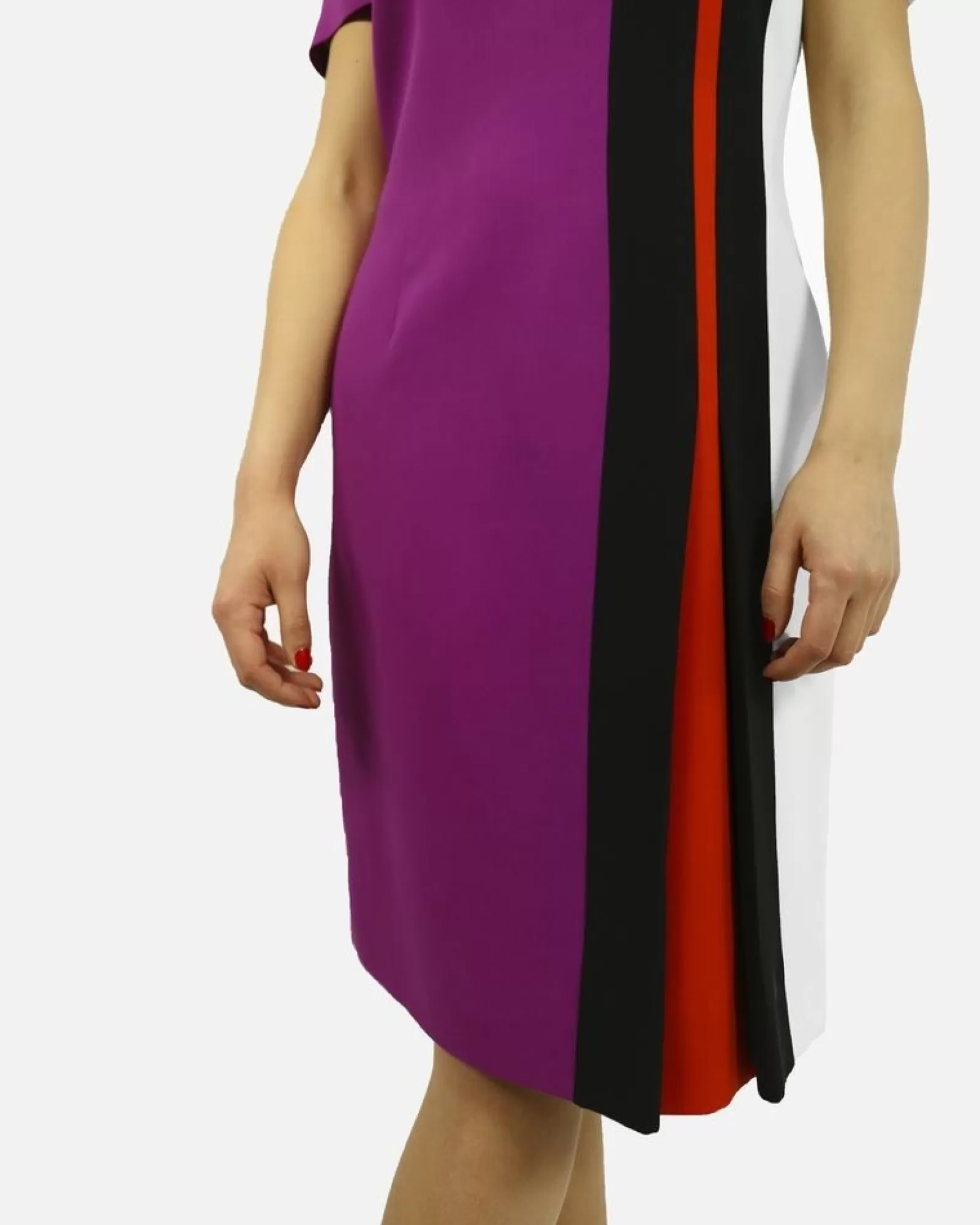 La Piscine Paris Robe à rayures graphique en soie violette Fendi Rose Cheap