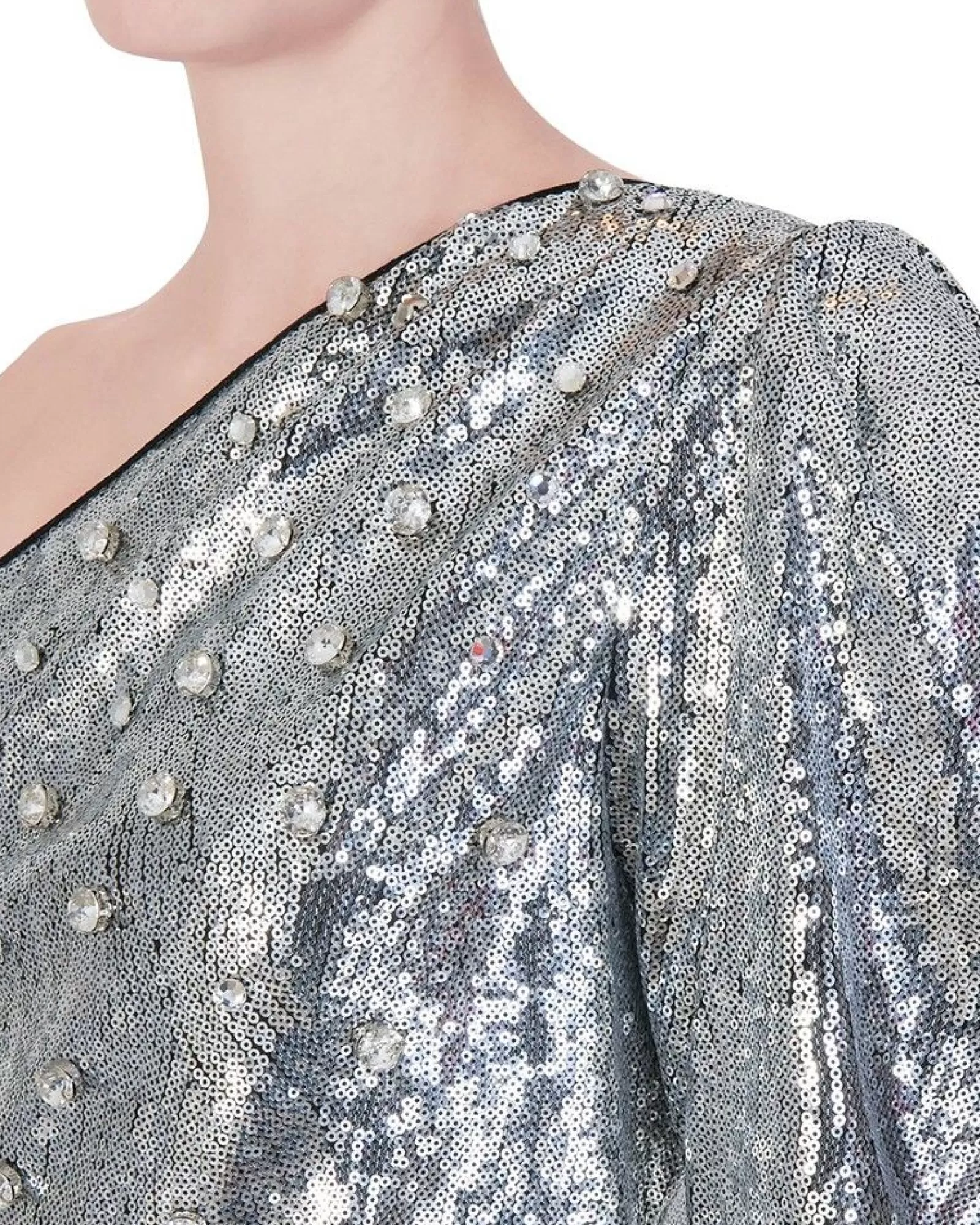 La Piscine Paris Robe à sequin argent brodés de pierres Gris Cheap