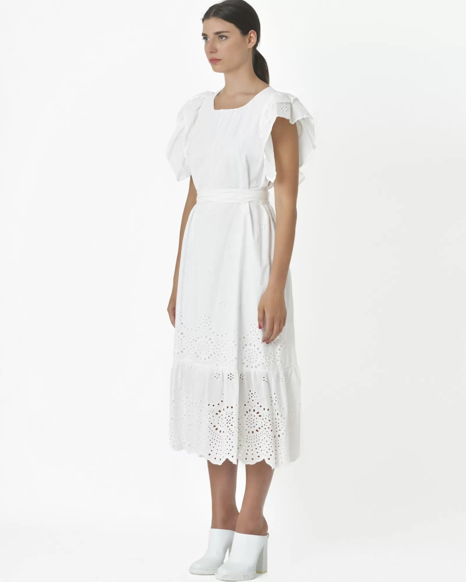 La Piscine Paris Robe à volants bohème Vicario cinque Blanc Best