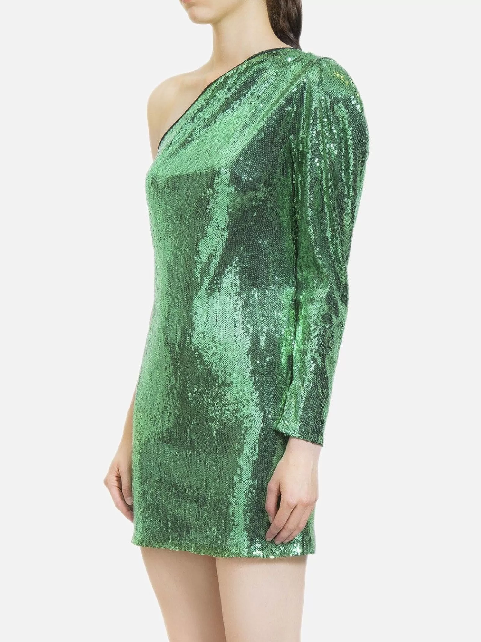 La Piscine Paris Robe asymétrique à sequins Vert Best Sale