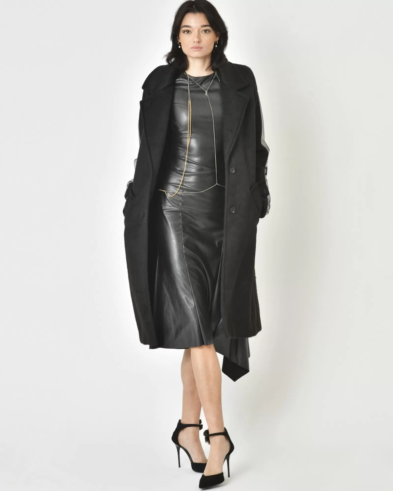 La Piscine Paris Robe asymétrique en cuir synthétique Nostra Santissima Noir Store