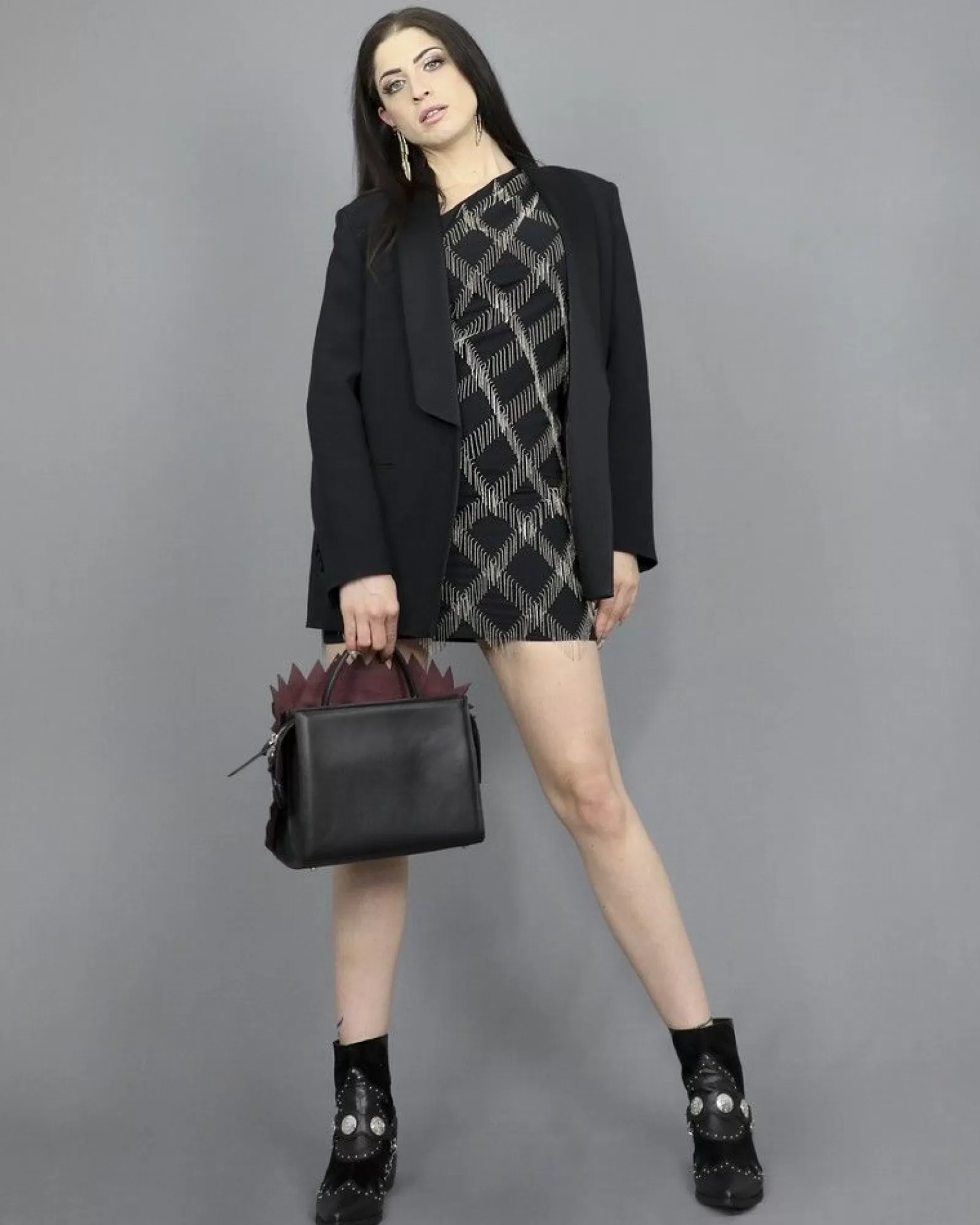 La Piscine Paris Robe asymétrique ornée de franges en perles Space Simona Corsellini Noir Online