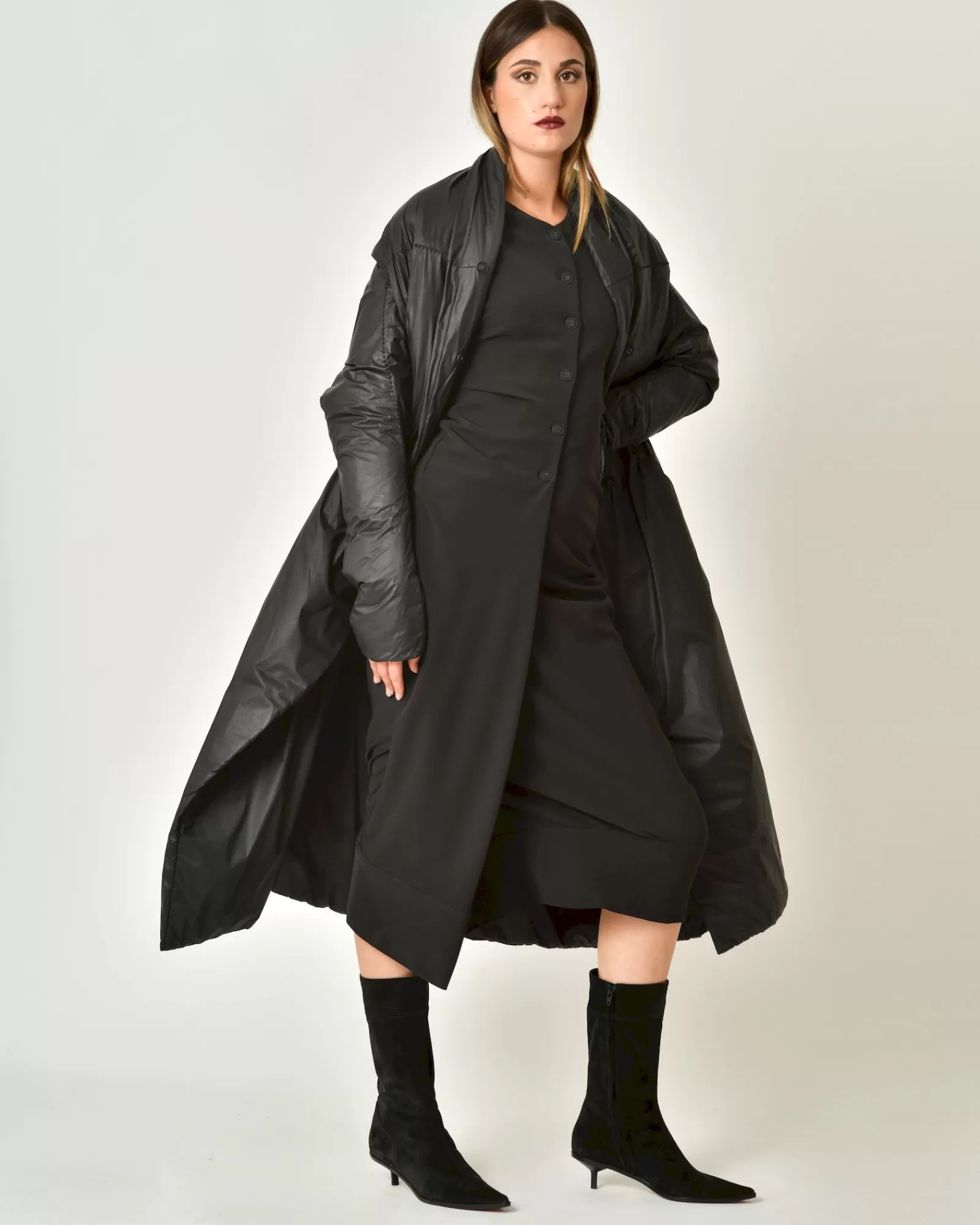 La Piscine Paris Robe avec épaulettes et plis Malloni Noir Hot