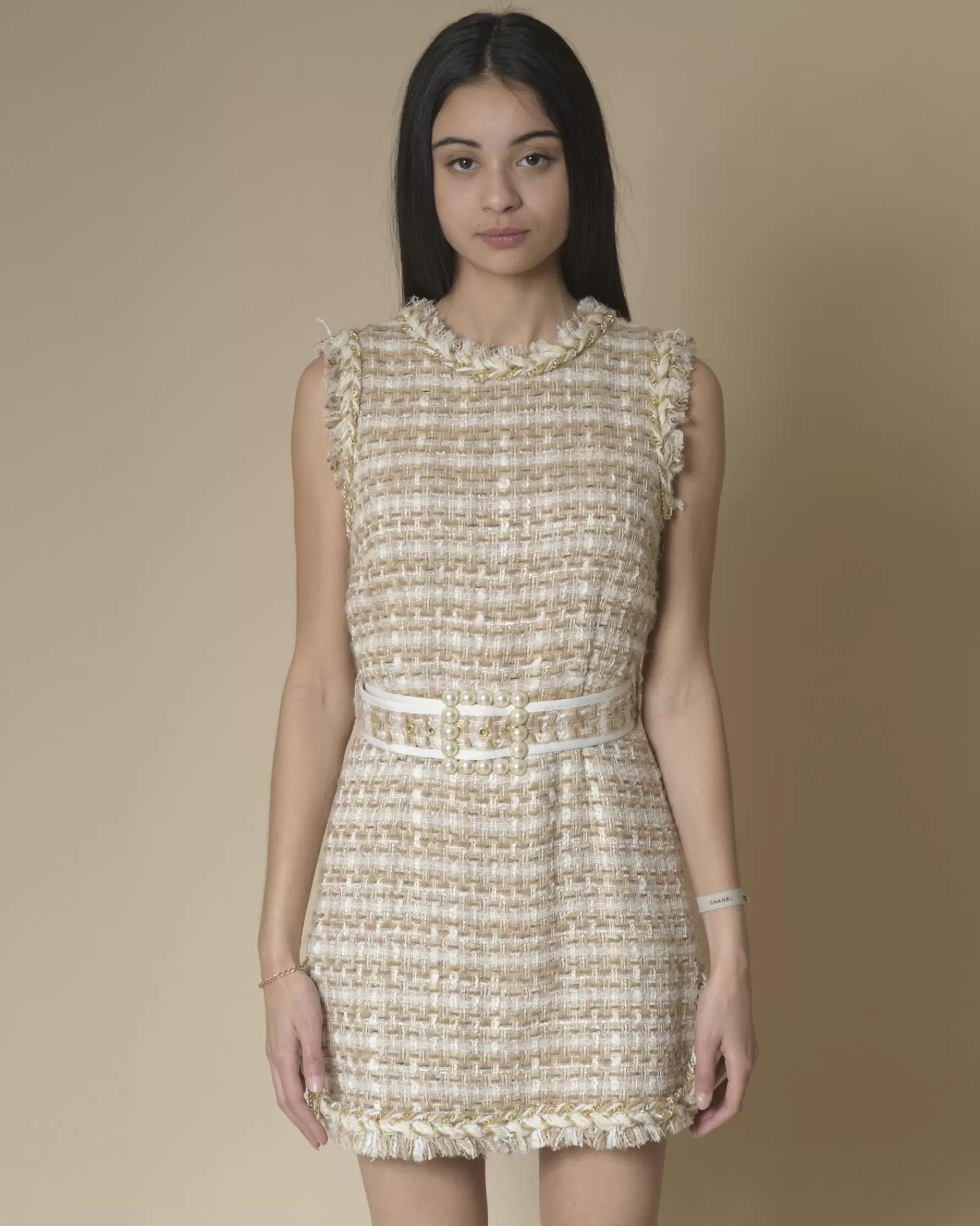 La Piscine Paris Robe en tweed Edward Achour Beige Cheap