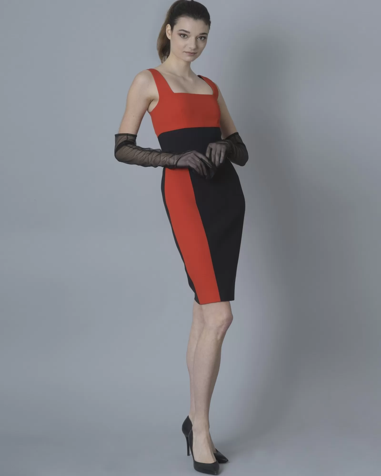 La Piscine Paris Robe bicolore Fausto Puglisi Rouge Store