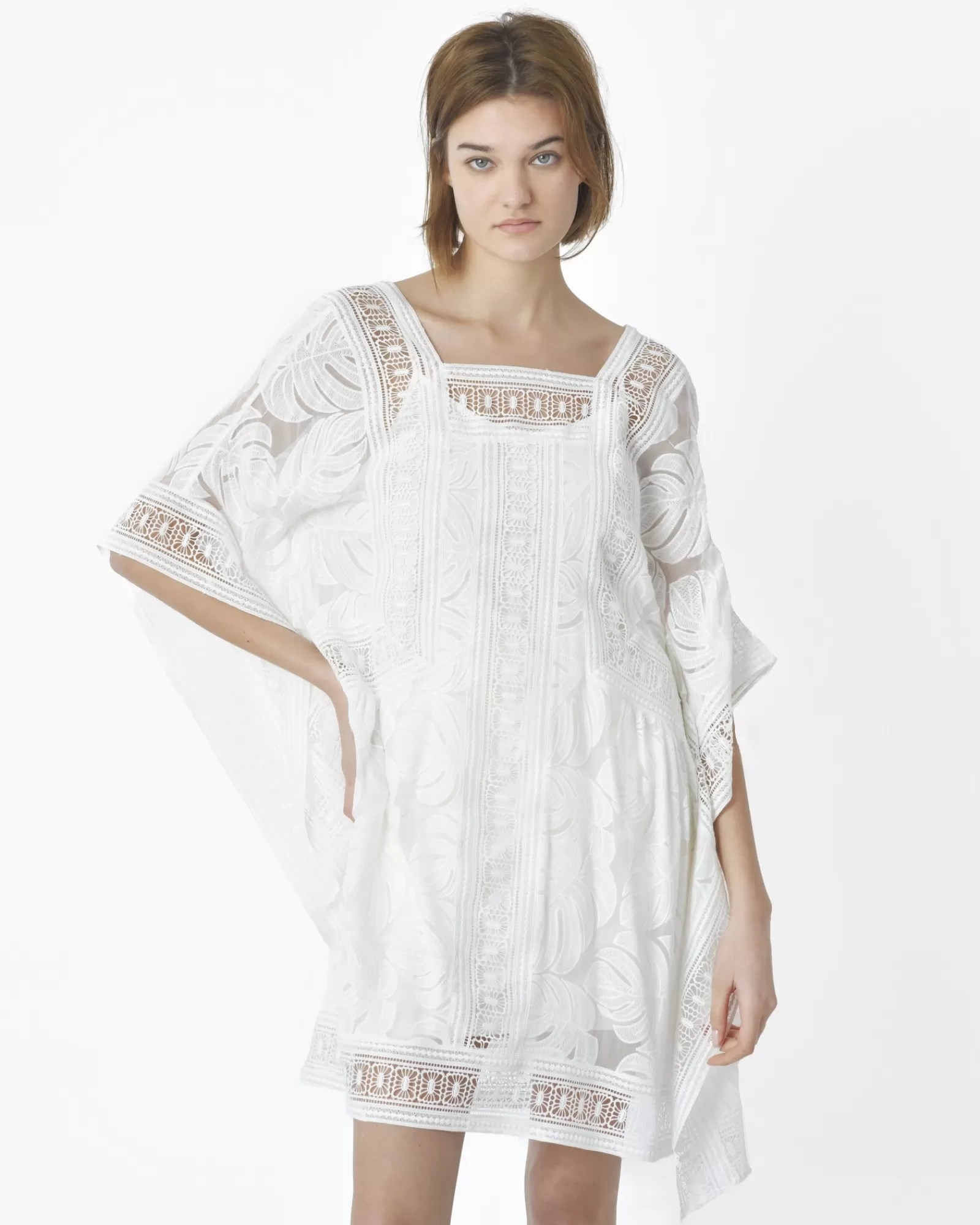 La Piscine Paris Robe he dentelle doublée sans manche Edward Achour Blanc Shop