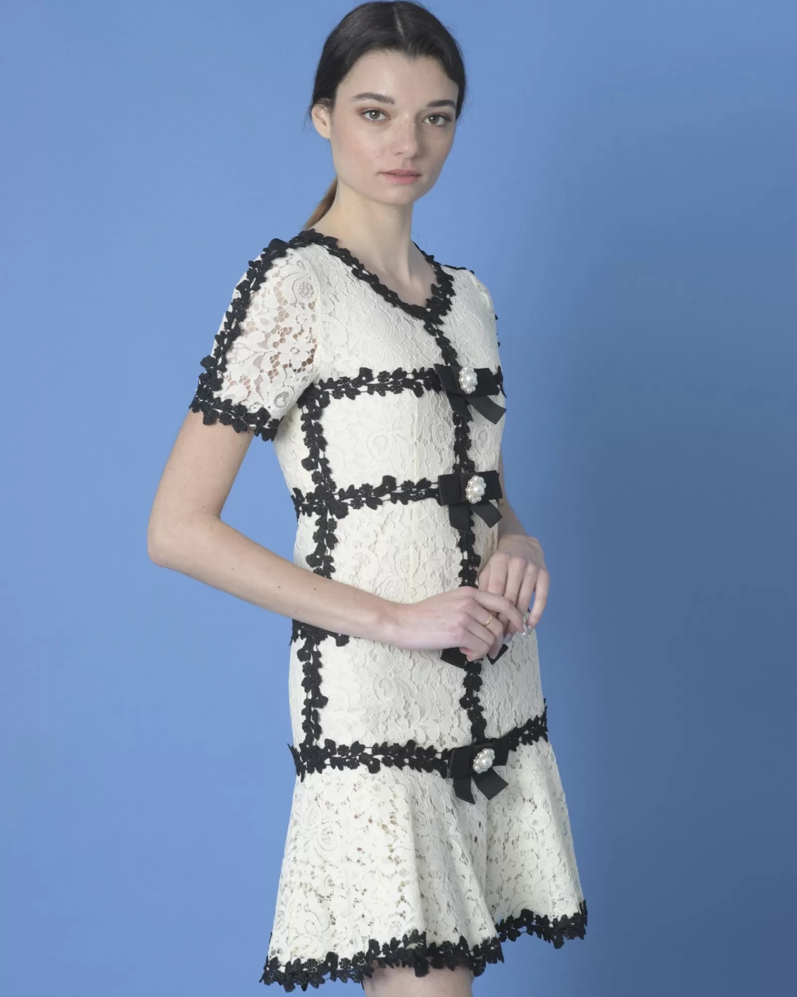 La Piscine Paris Robe he en dentelle Edward Achour Blanc Online