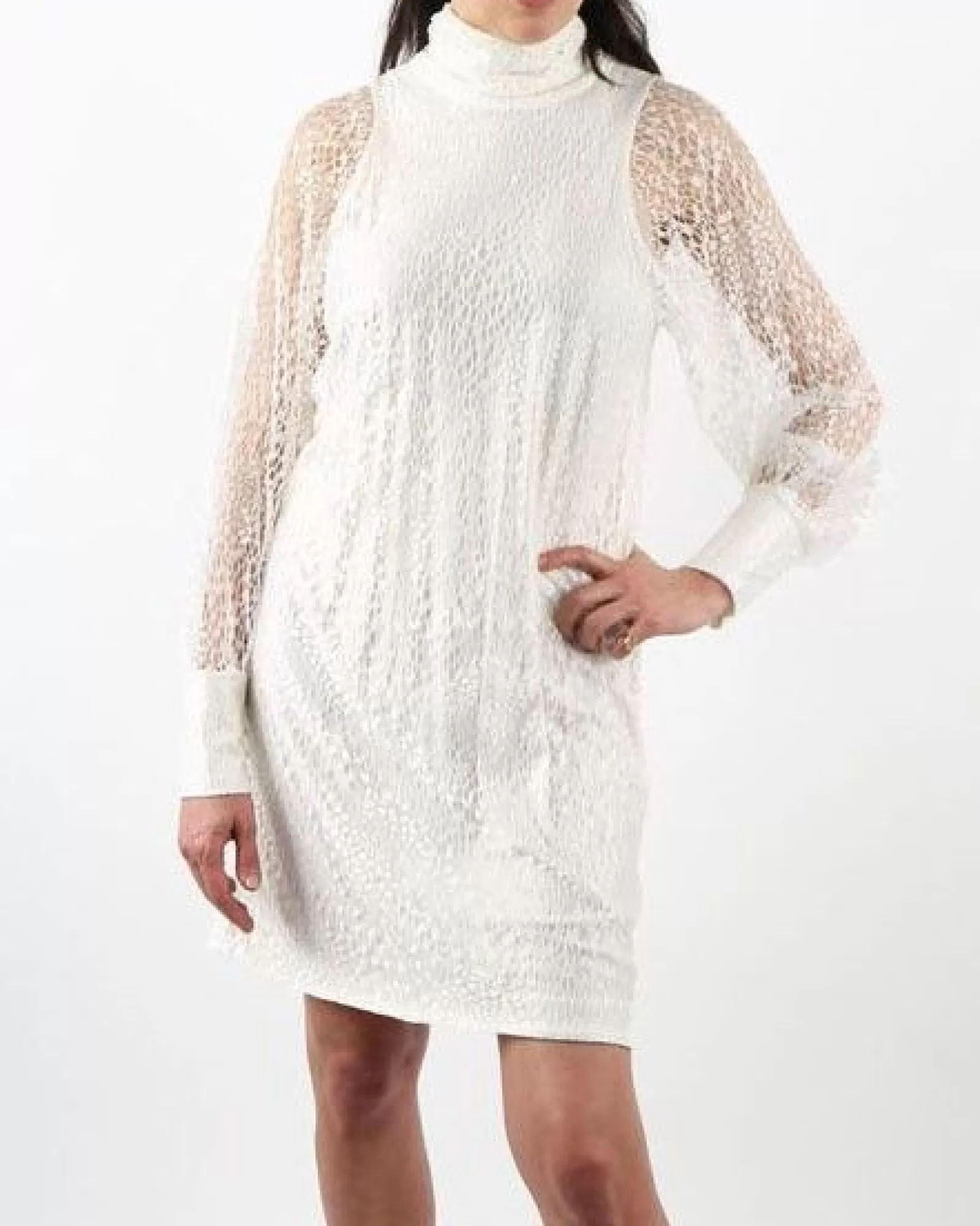 La Piscine Paris Robe he en dentelle Valentina Vox Blanc Discount