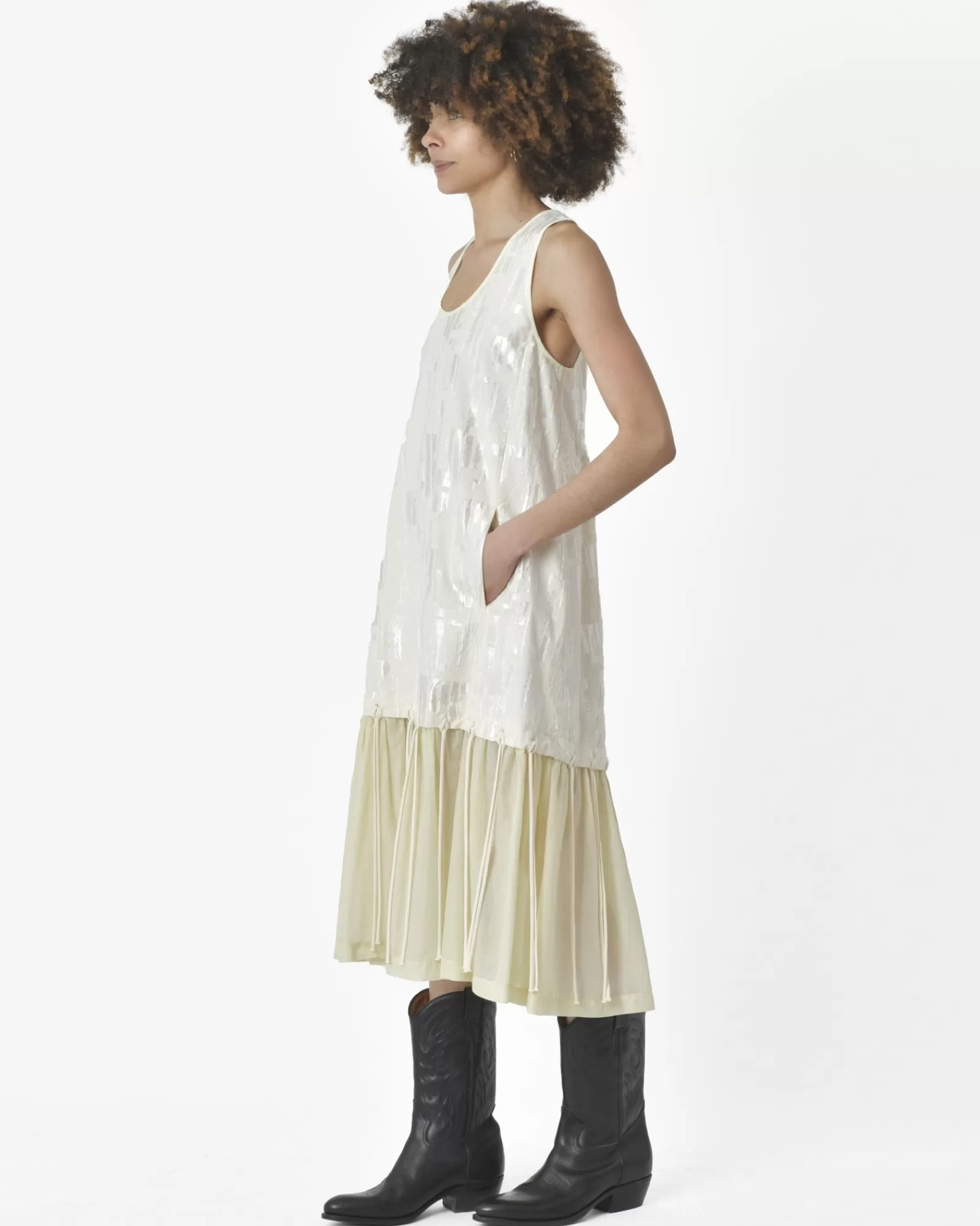 La Piscine Paris Robe he Tela Blanc Hot