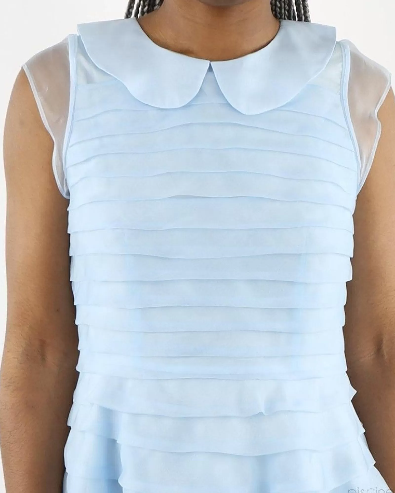 La Piscine Paris Robe bleue à volant Edward Achour Bleuclair Fashion