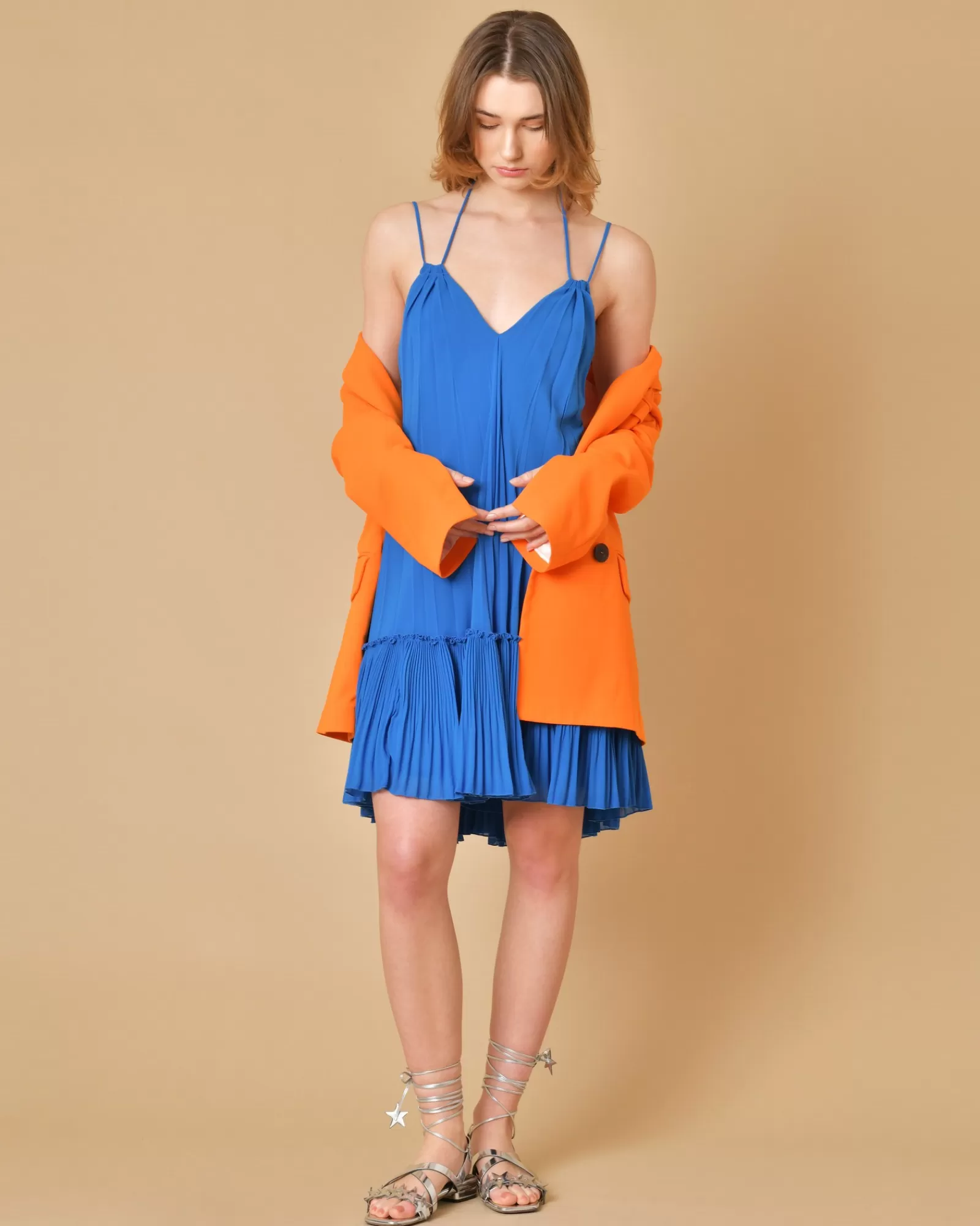 La Piscine Paris Robe e plissée Beatrice B Bleu Online