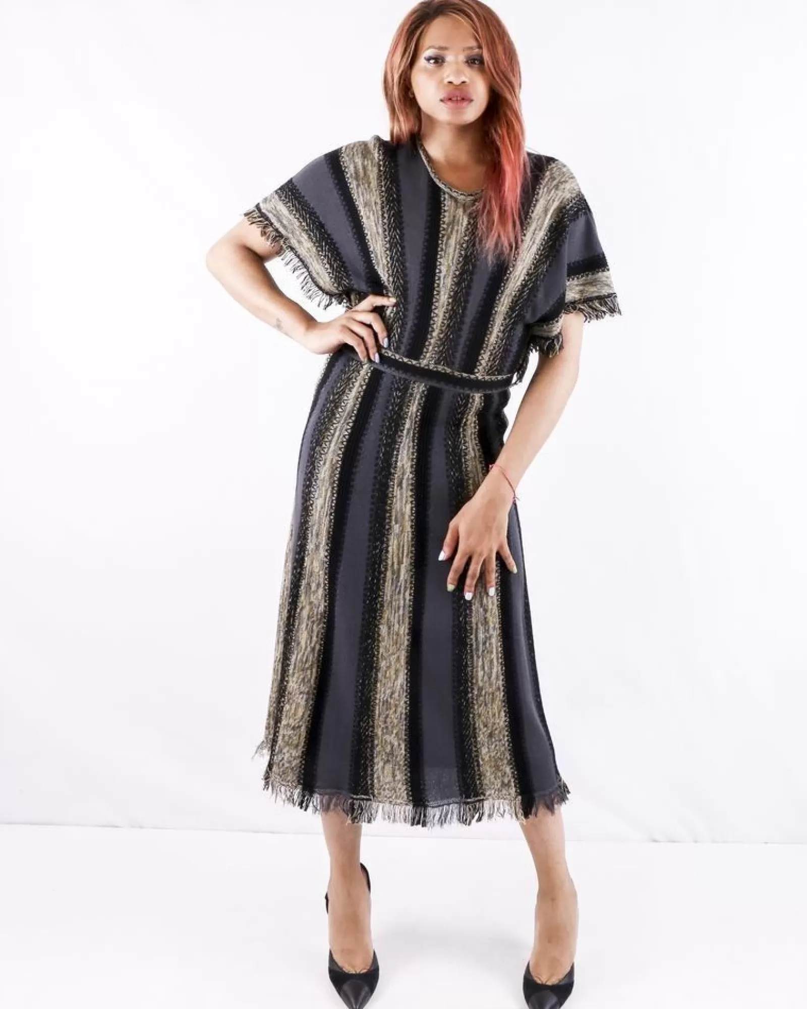 La Piscine Paris Robe chauve souris en laine e rayé Missoni Gris Flash Sale