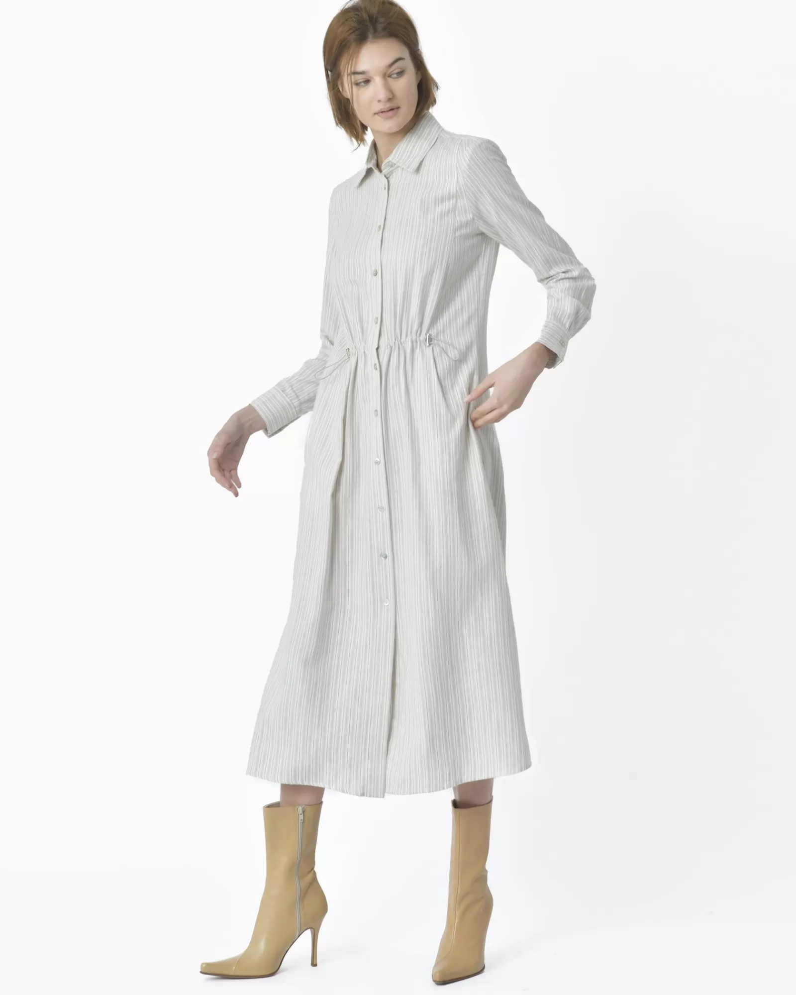 La Piscine Paris Robe chemise taille élastique Bohelle Ecru Best Sale