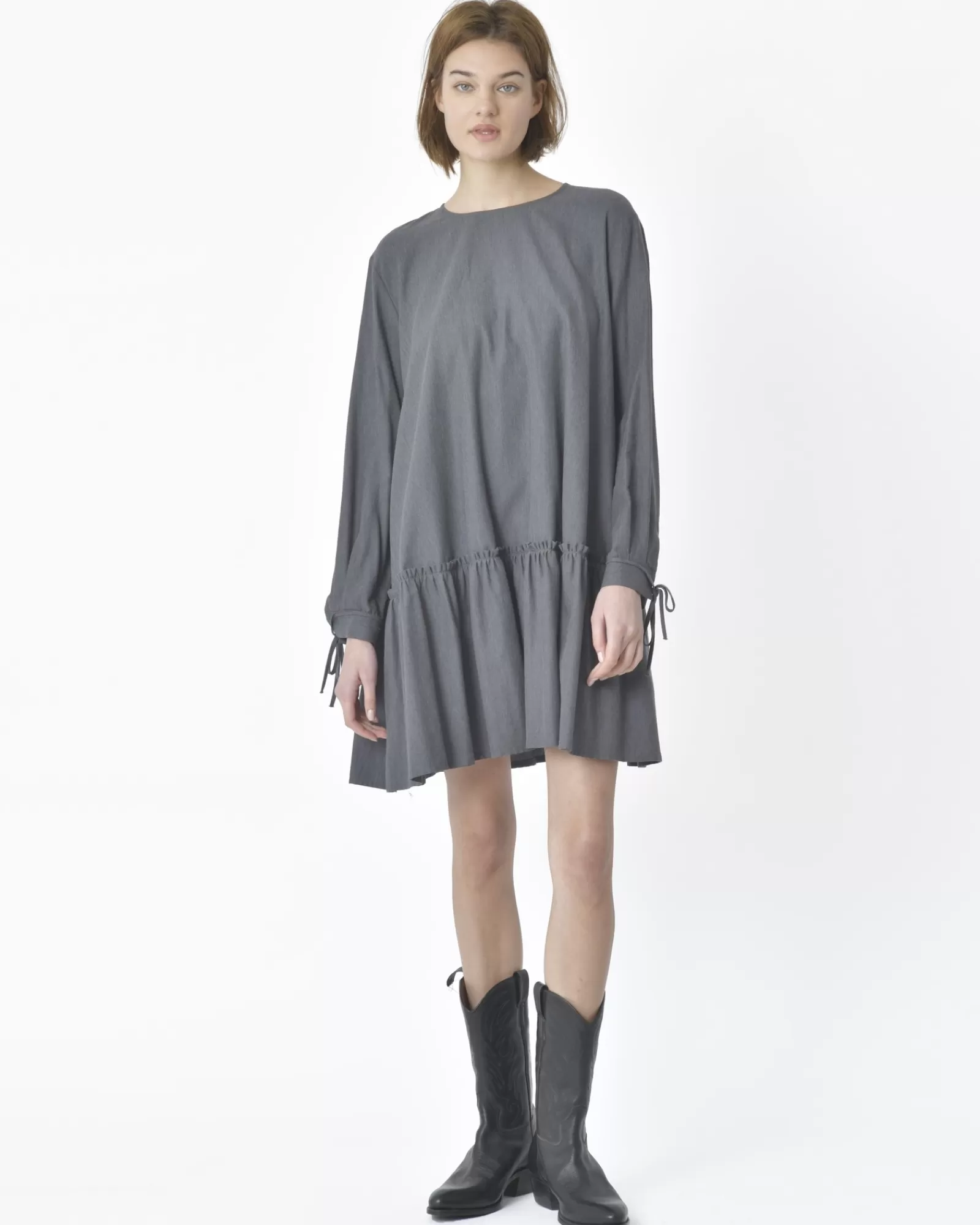 La Piscine Paris Robe courte e à volants Bohelle Gris Cheap