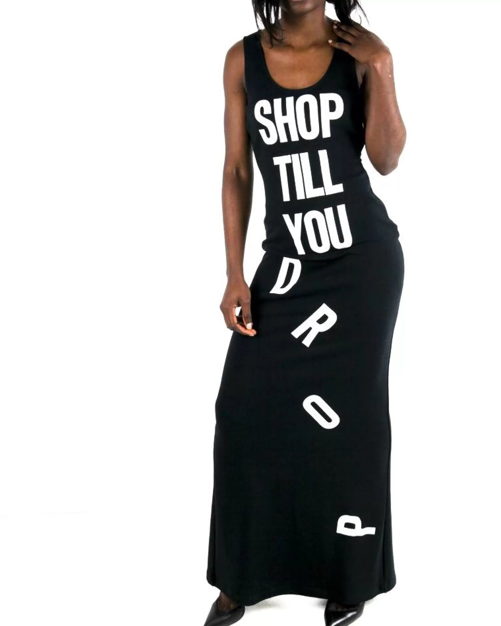 La Piscine Paris Robe débardeur longue à lettres fantaisies Moschino Noir Outlet