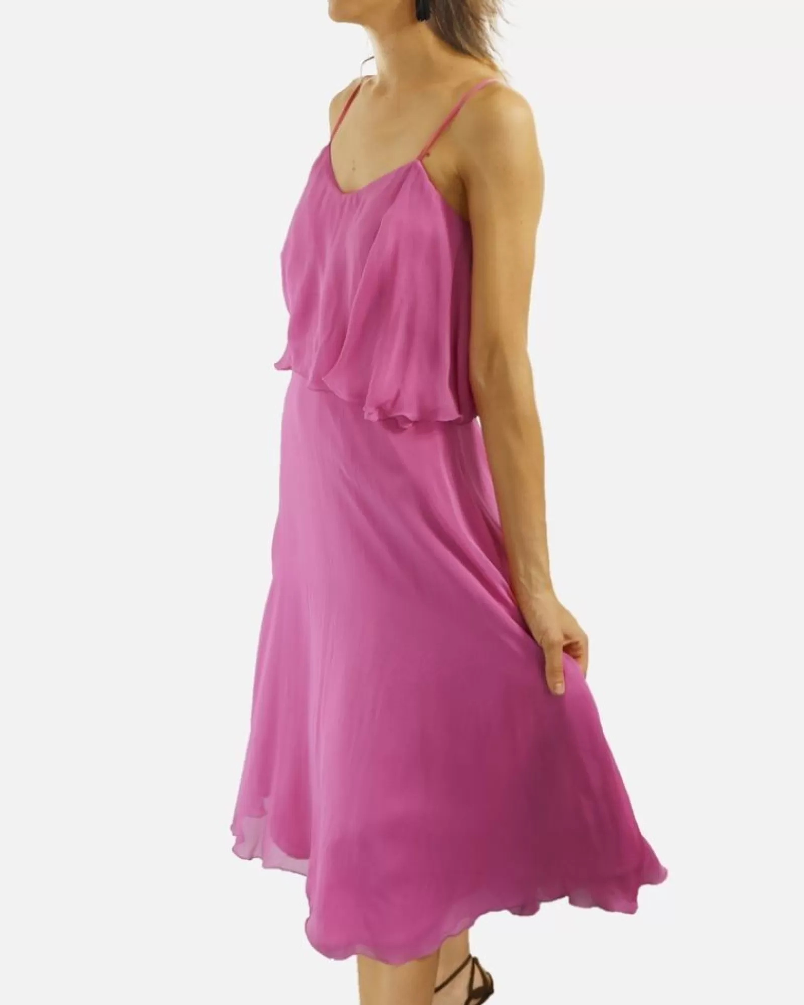La Piscine Paris Robe de cocktail en soie Space Simona Corsellini Rose Cheap
