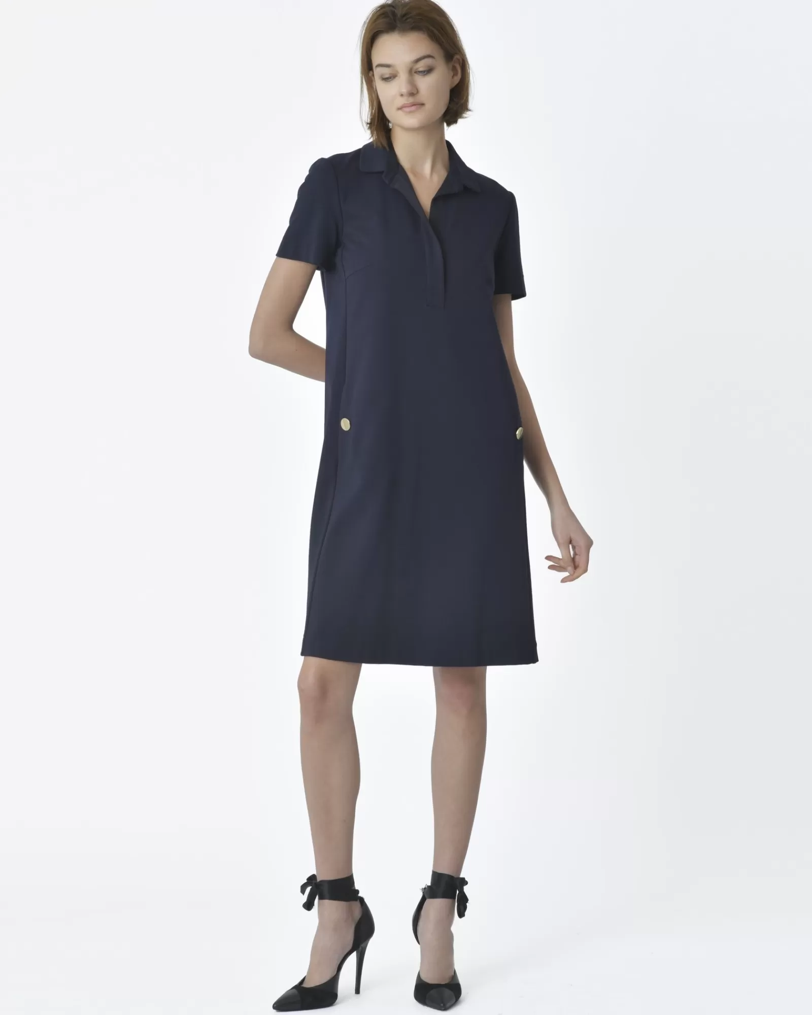 La Piscine Paris Robe droite marine Les Copains Bleu Cheap