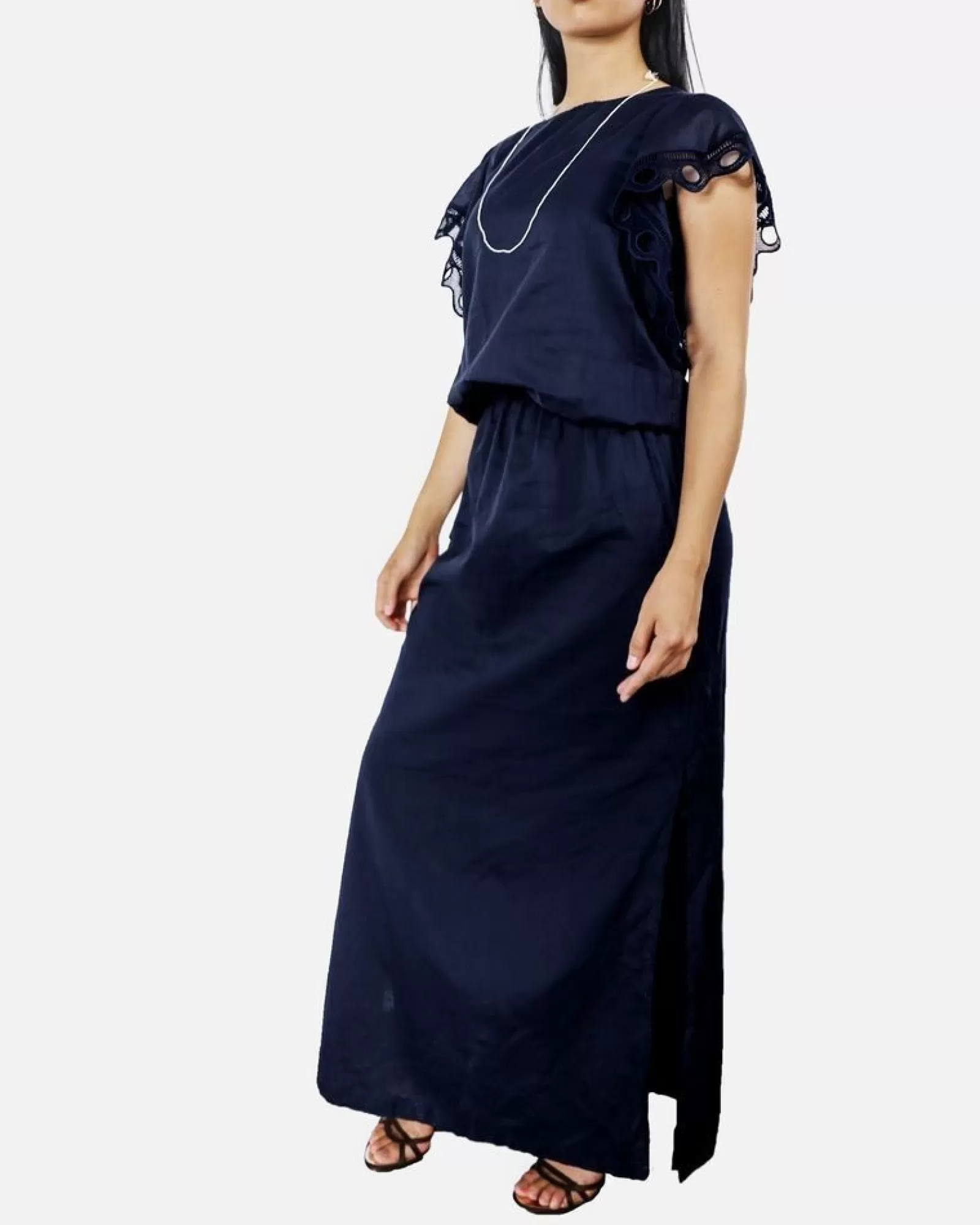 La Piscine Paris Robe empire e en guipure Ki Bleu Clearance