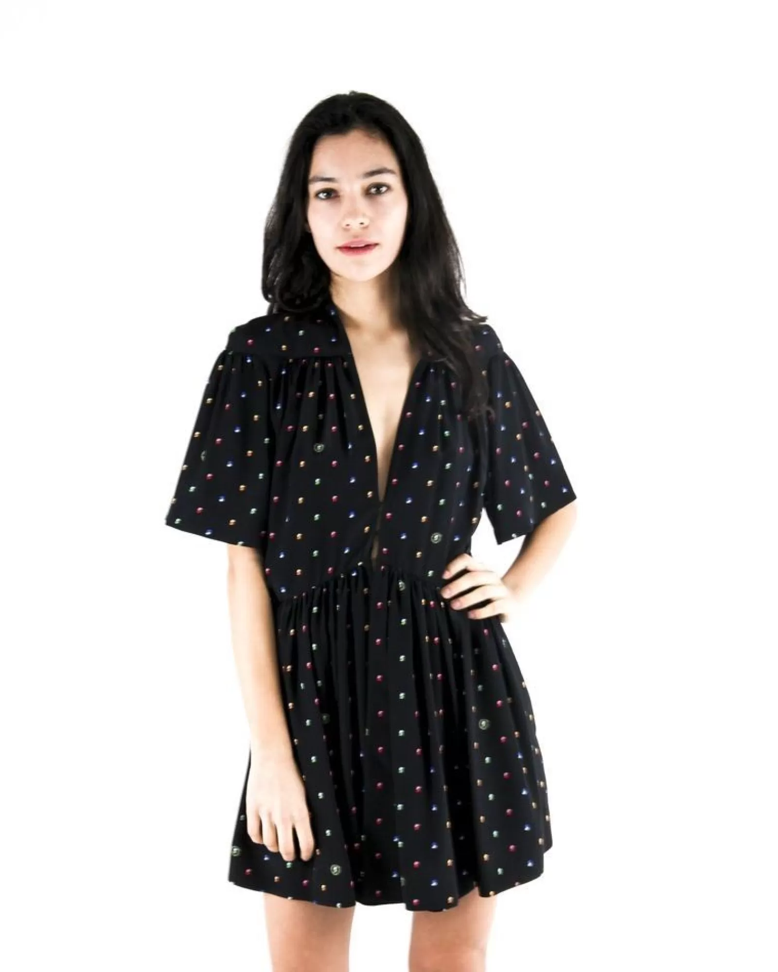 La Piscine Paris Robe empire en soie à motifs Stella Mc Cartney Noir Online