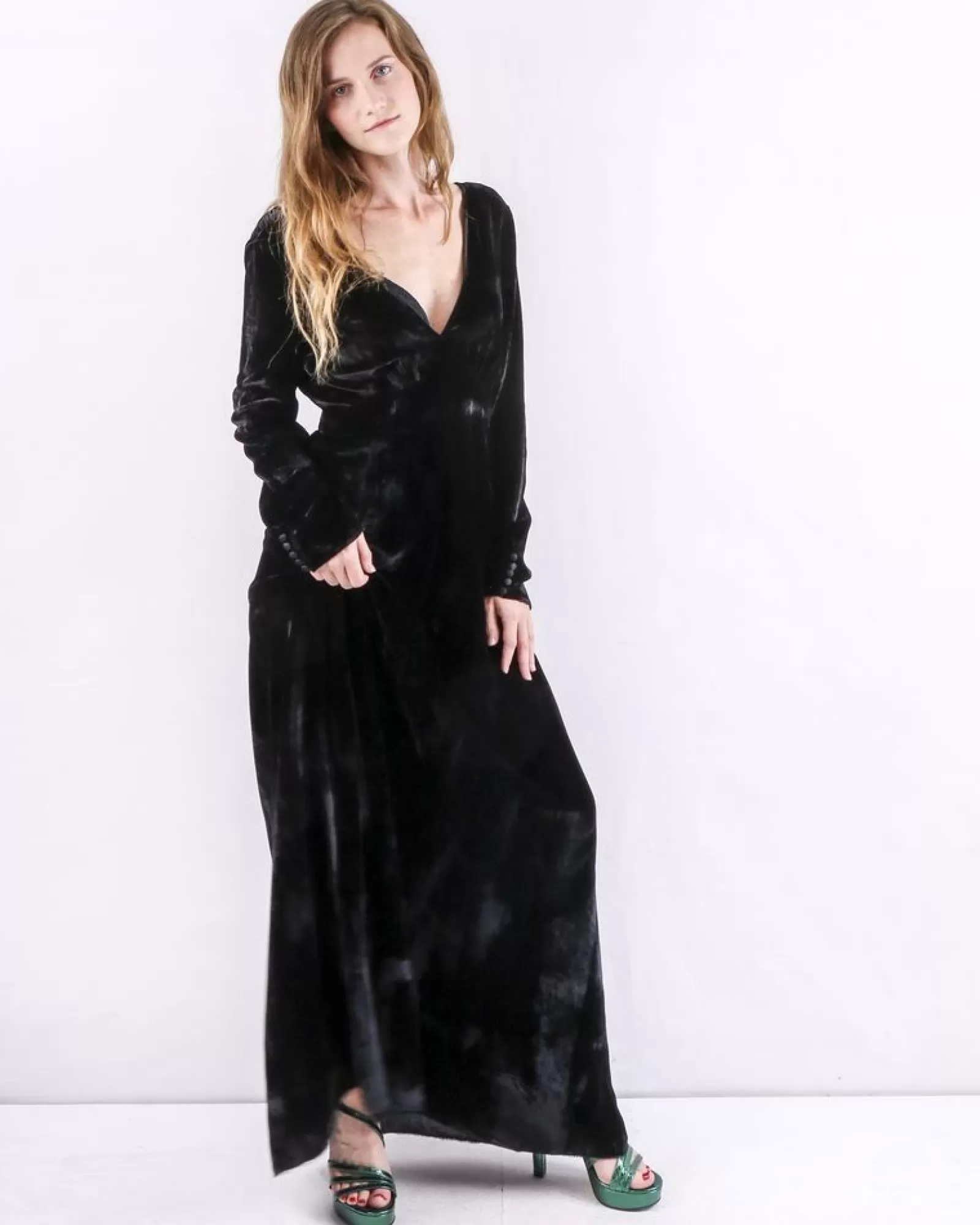 La Piscine Paris Robe empire en velours Forte Forte Noir Shop