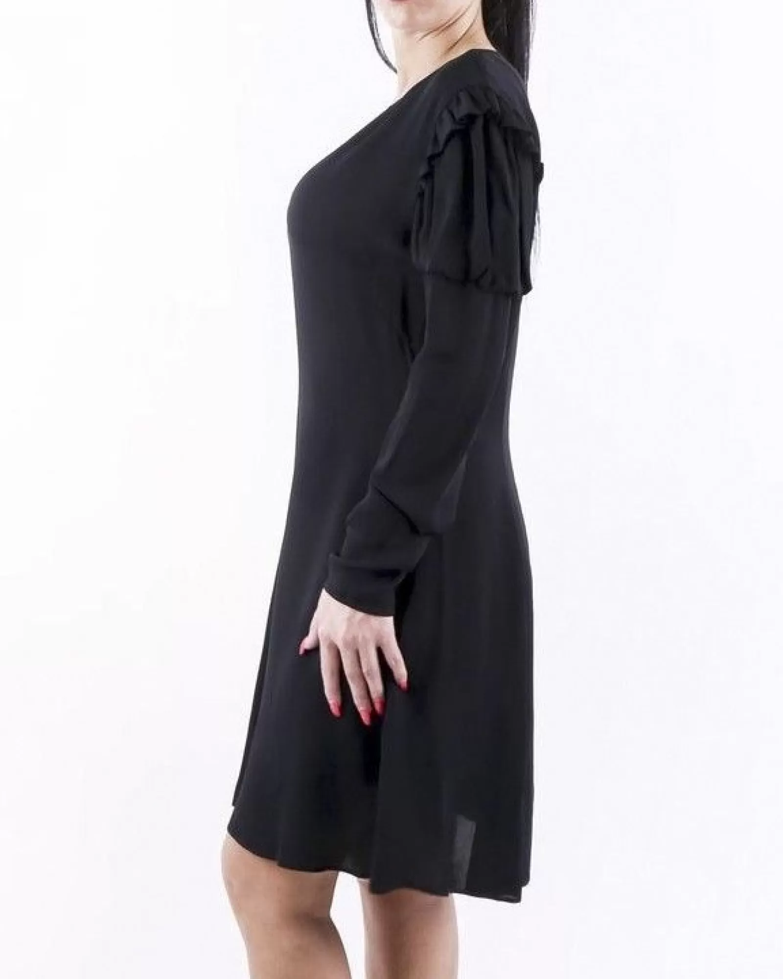 La Piscine Paris Robe en crêpe à manches fantaisies Alberta Ferretti Noir Online