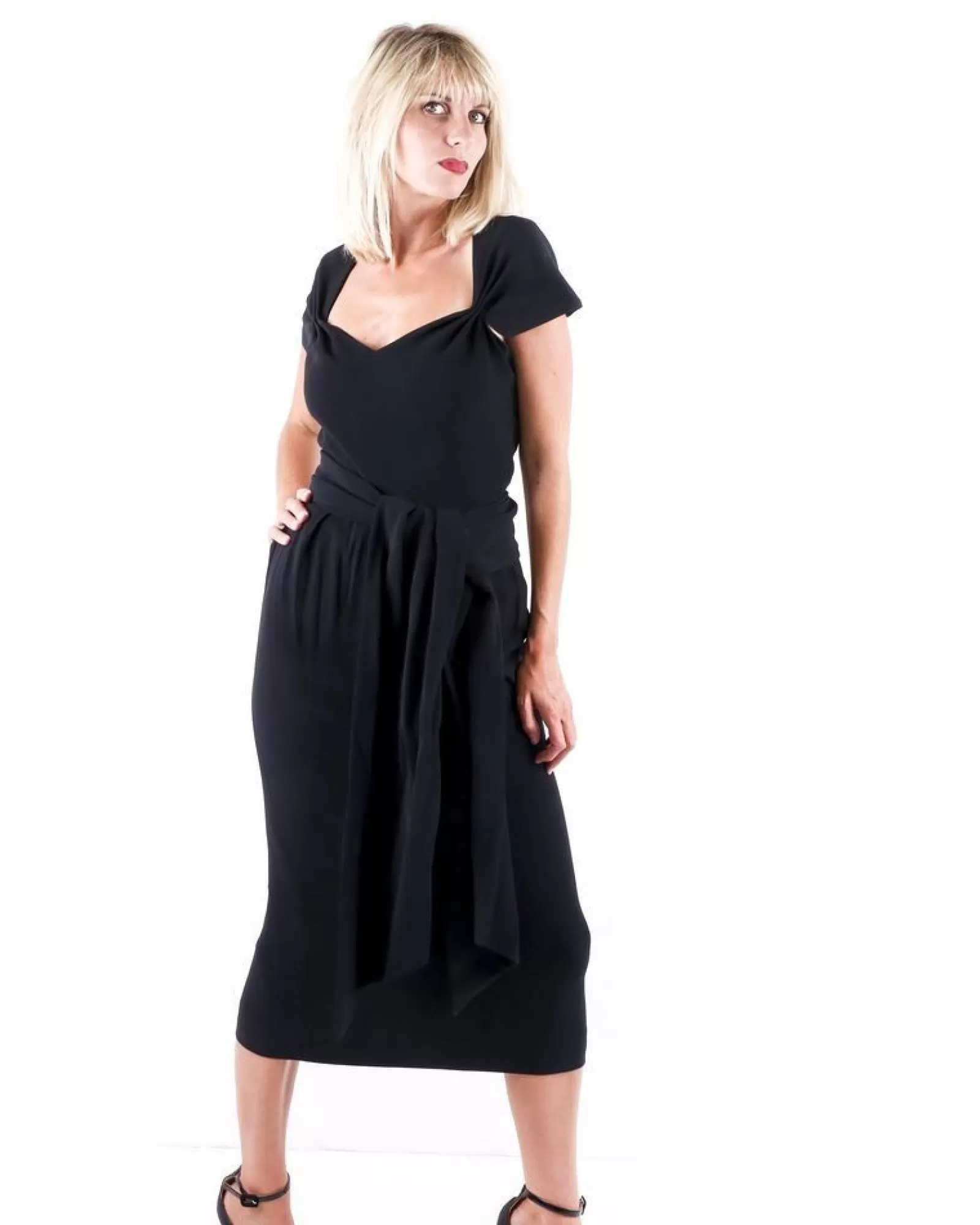La Piscine Paris Robe en crêpe e à nouer Stella McCartney Noir Outlet