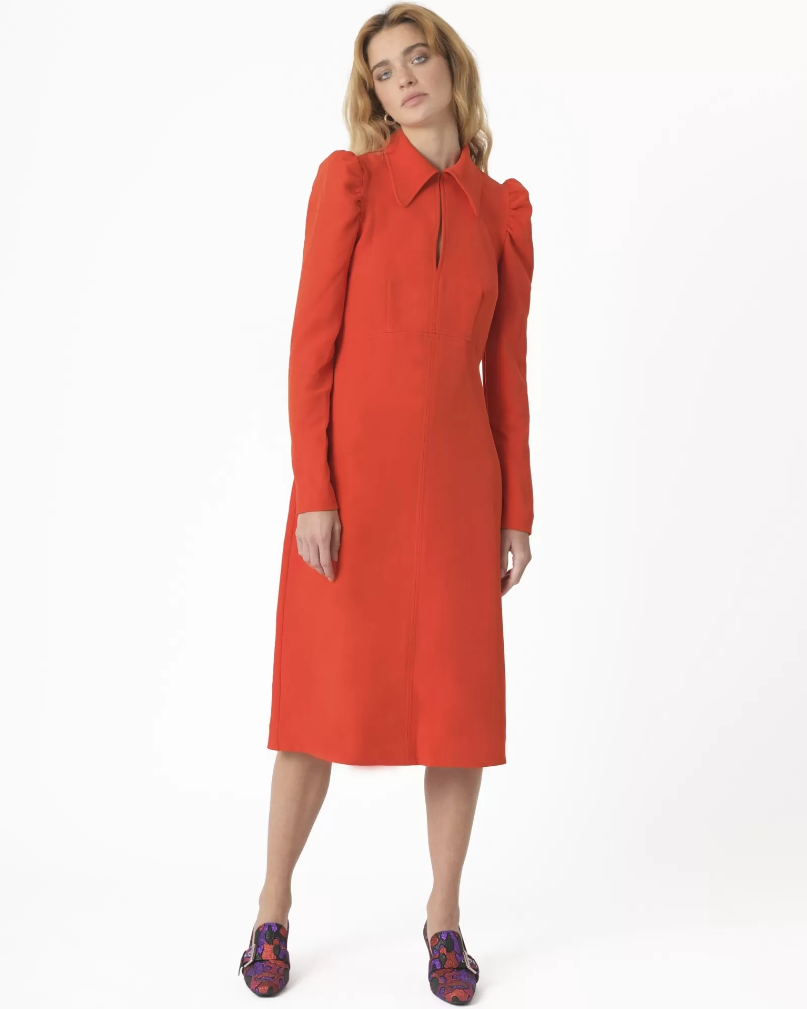 La Piscine Paris Robe en crêpe P.A.R.O.S.H Rouge Sale