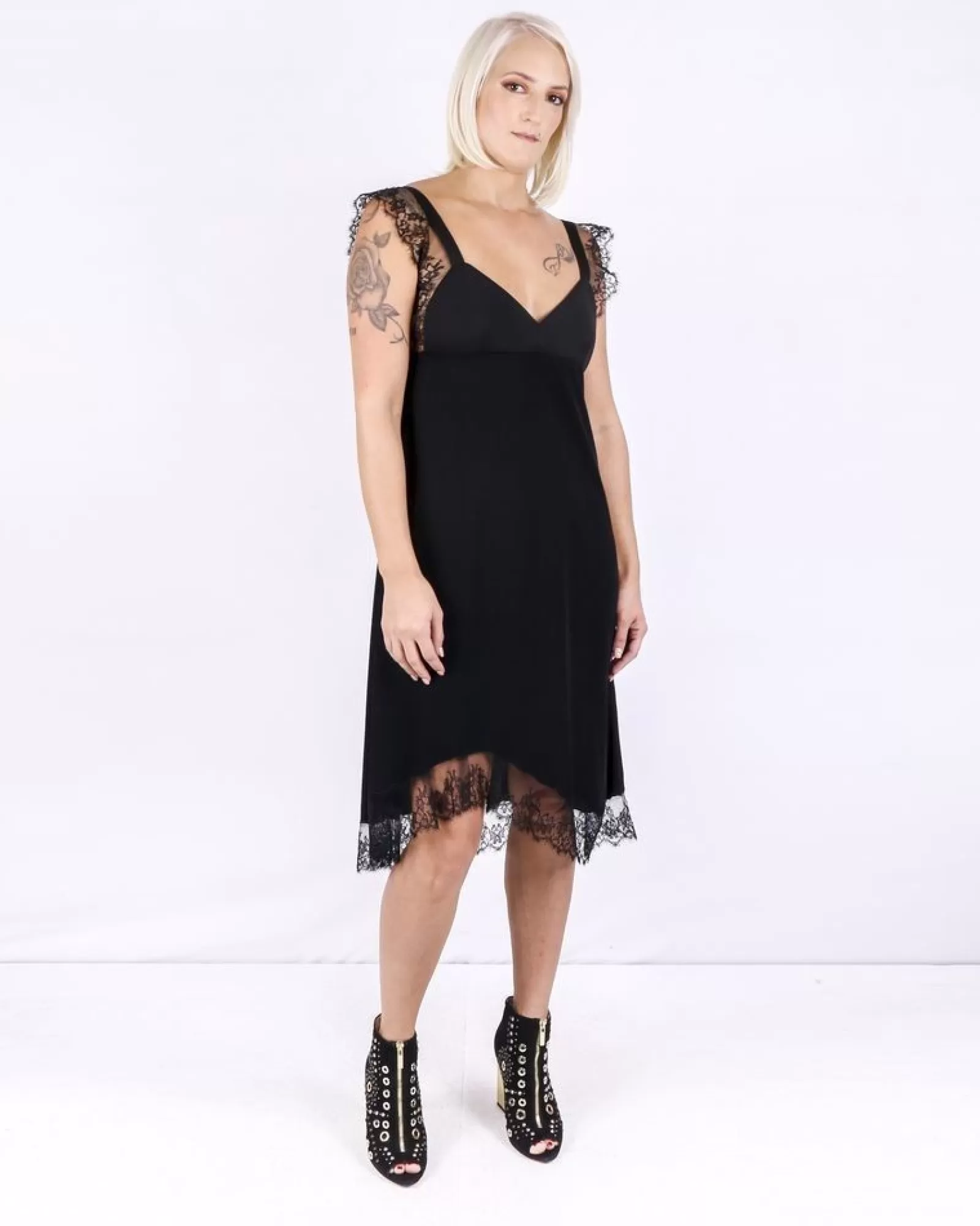 La Piscine Paris Robe en crêpe satinée e à dentelle Neil Barrett Noir Discount