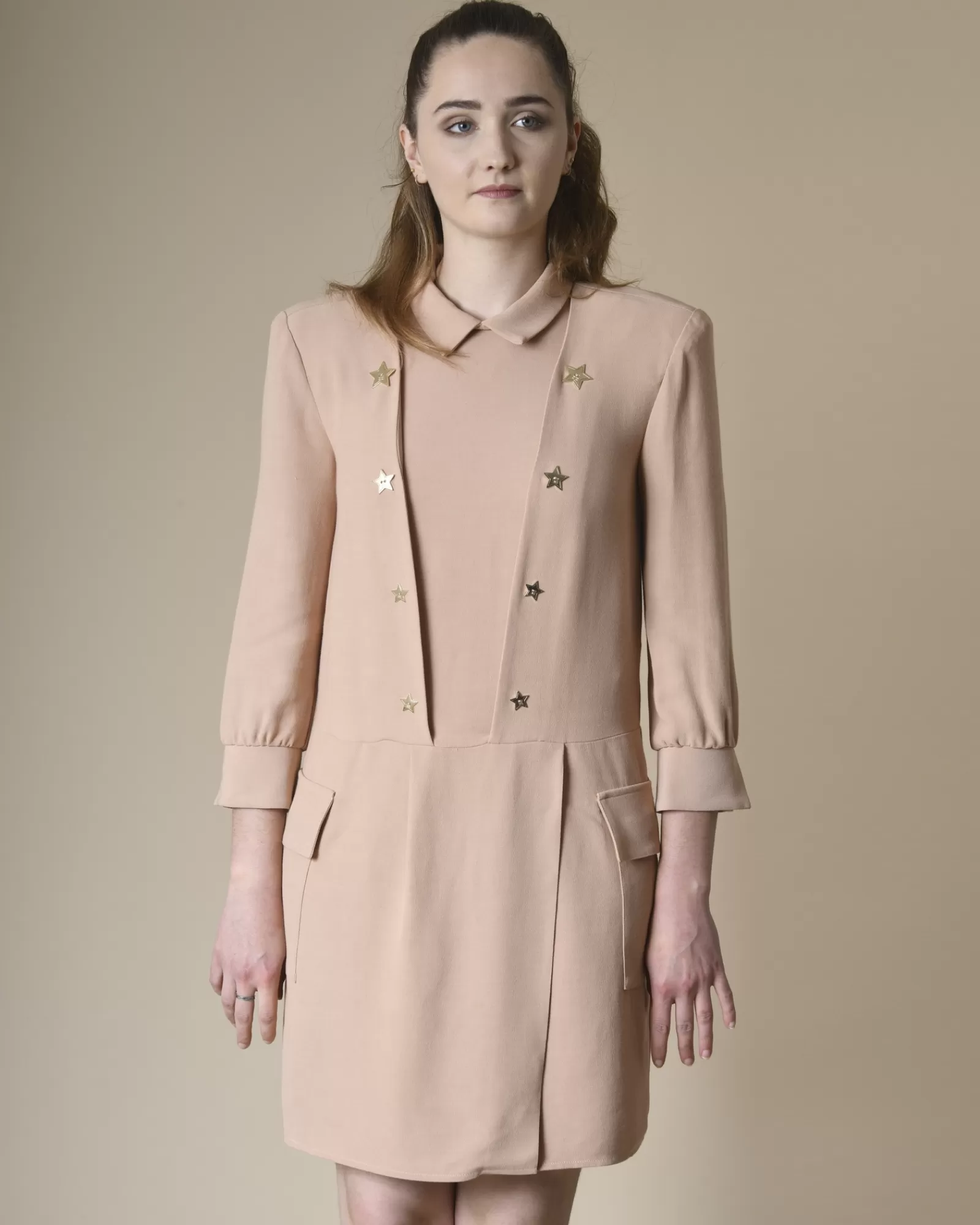 La Piscine Paris Robe en crêpes à broderie étoile Elisabetta Franchi Rose Flash Sale