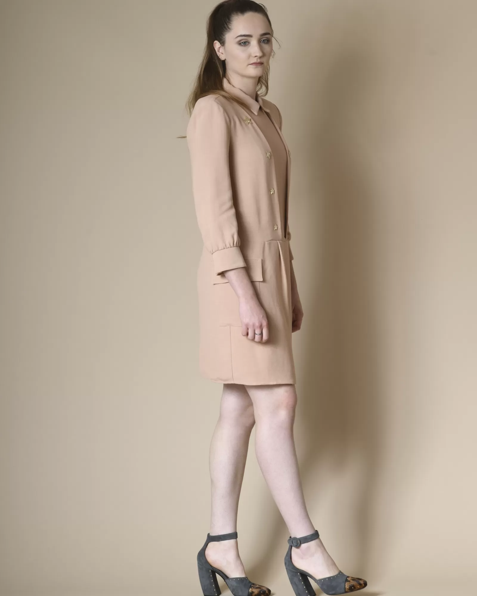 La Piscine Paris Robe en crêpes à broderie étoile Elisabetta Franchi Rose Flash Sale