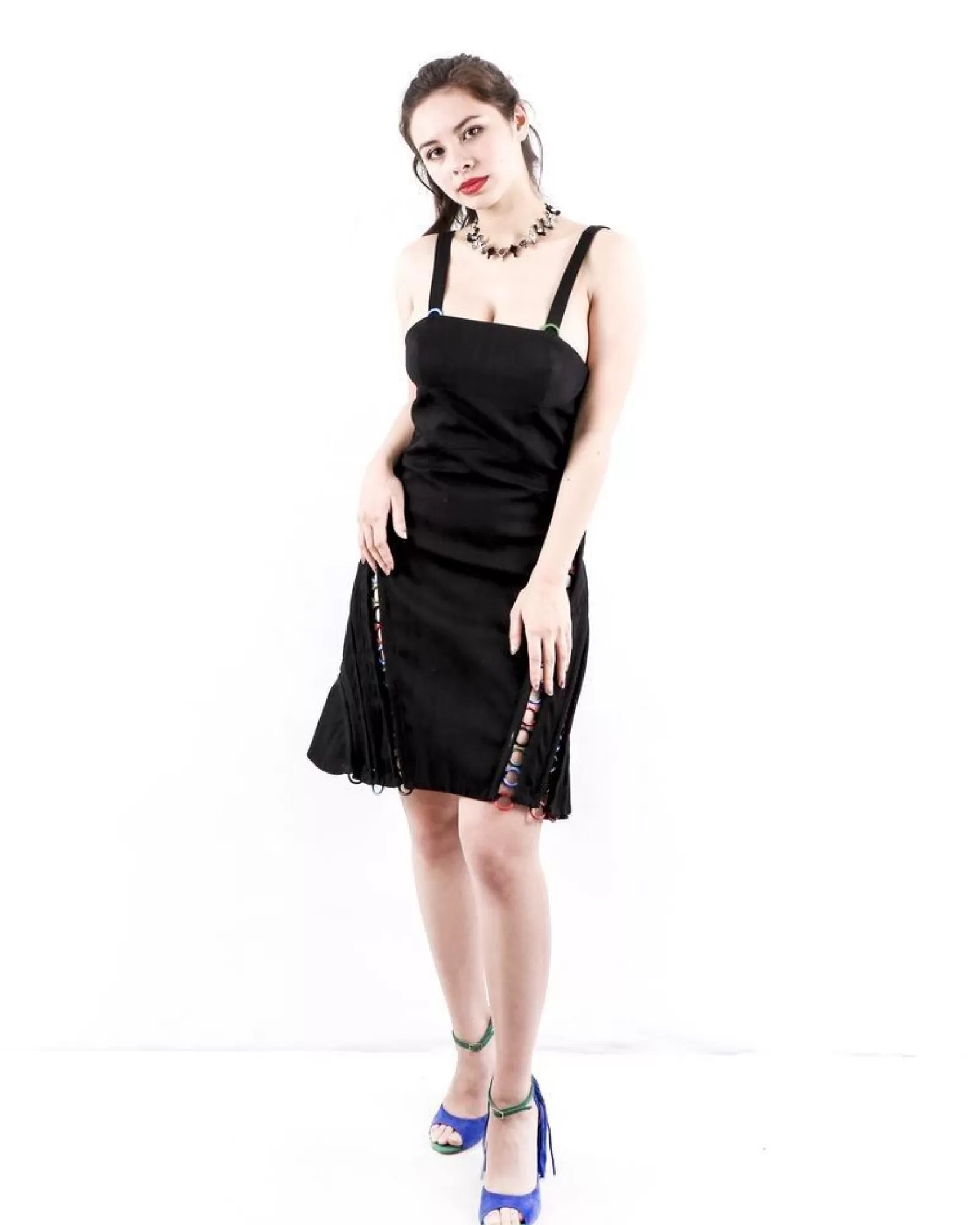 La Piscine Paris Robe en jean à oeillet fantaisie Alexander McQueen Noir Best Sale