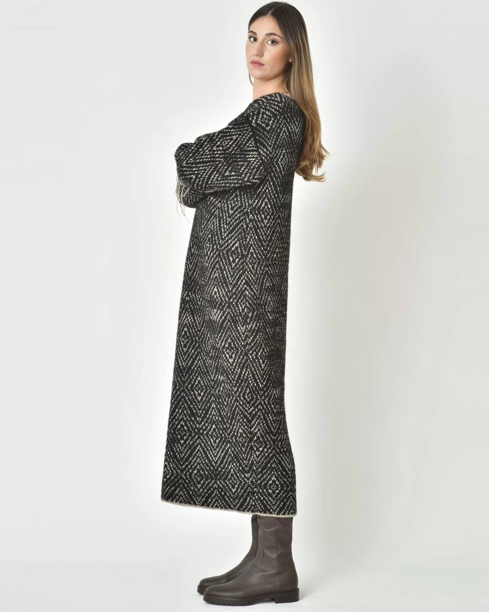 La Piscine Paris Robe en maille bicolore Malloni Noir Cheap