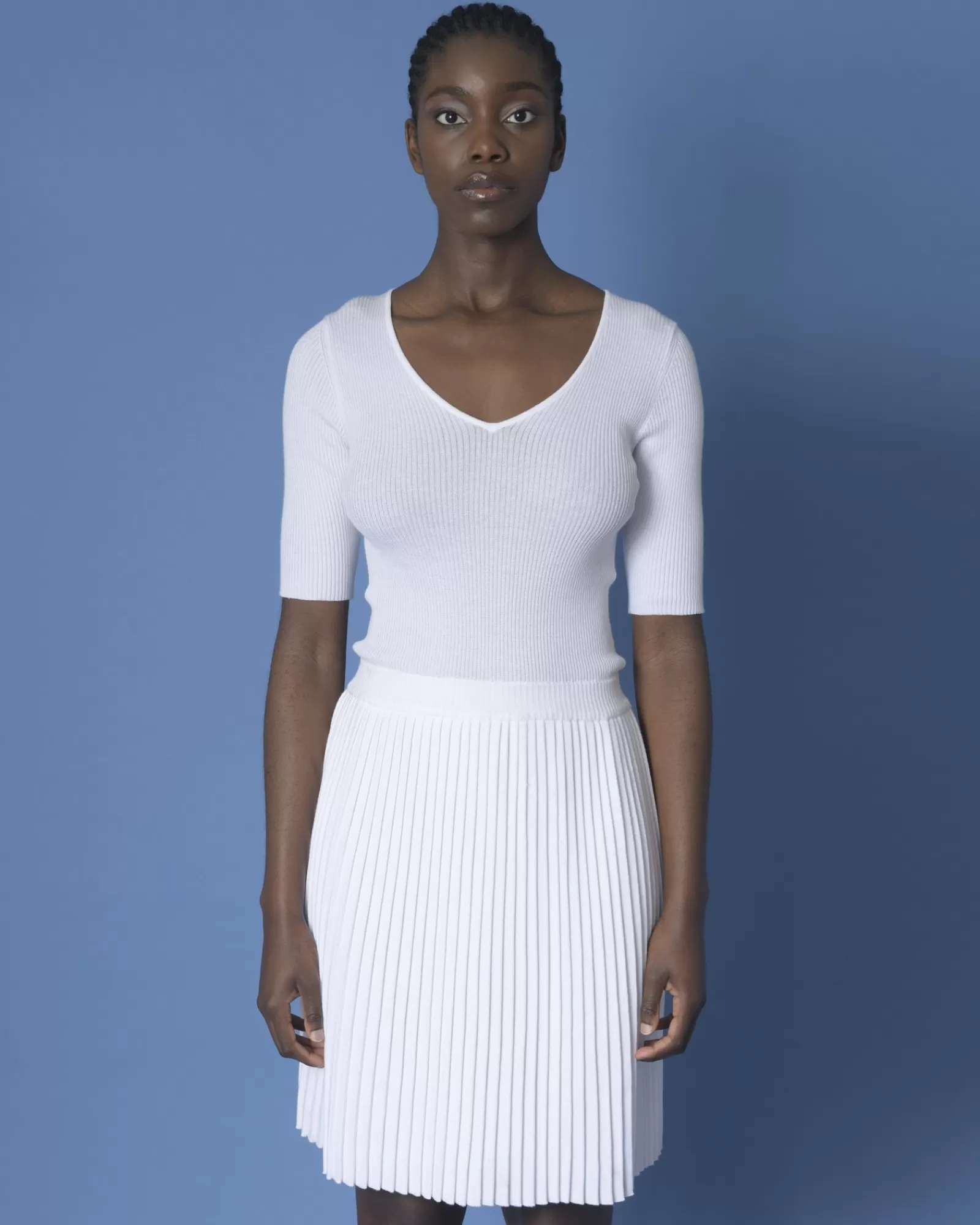 La Piscine Paris Robe en maille Edward Achour Blanc Flash Sale