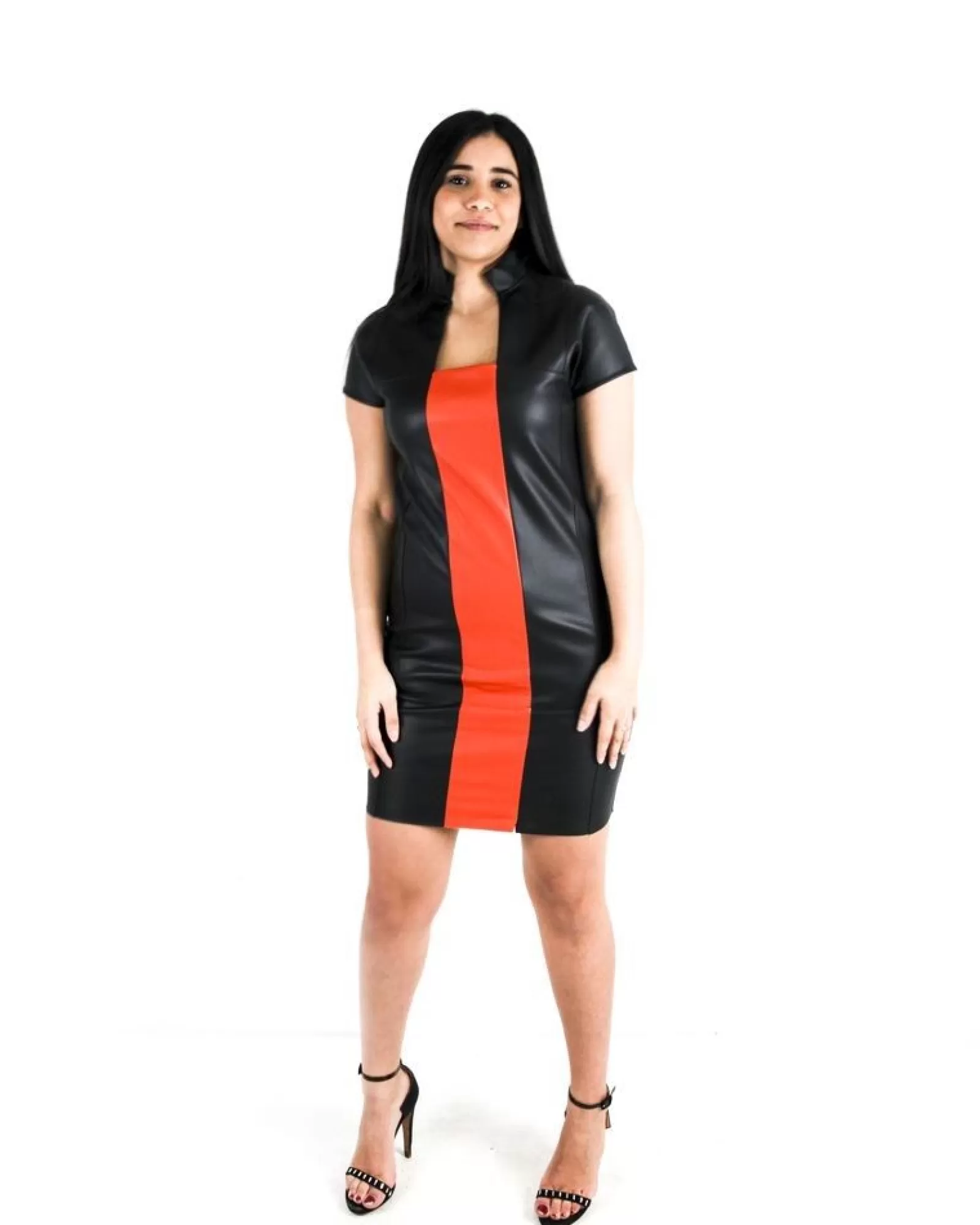La Piscine Paris Robe en simili et orange Jijil Noir Discount