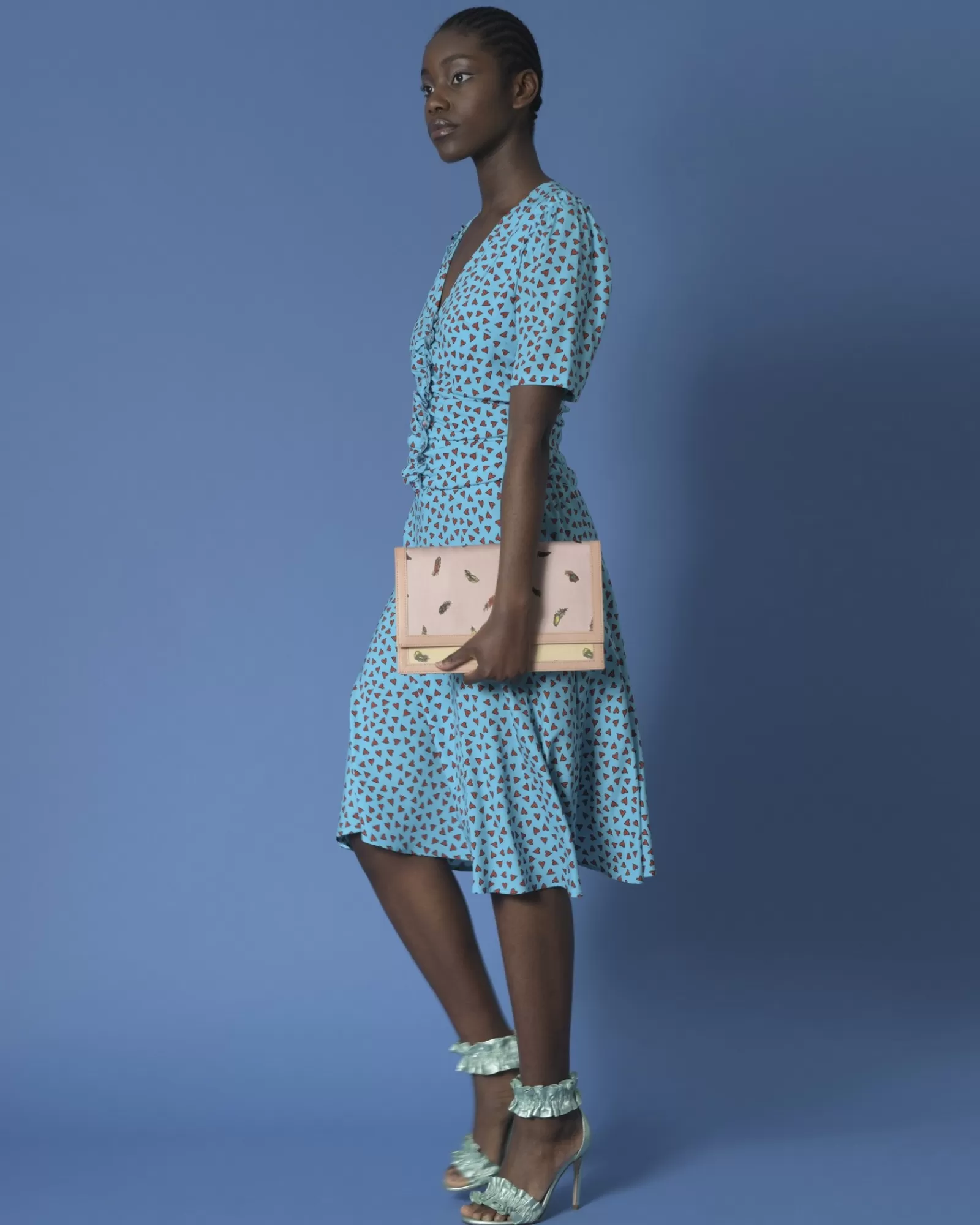 La Piscine Paris Robe en soie imprimée P.A.R.O.S.H Bleu Best Sale