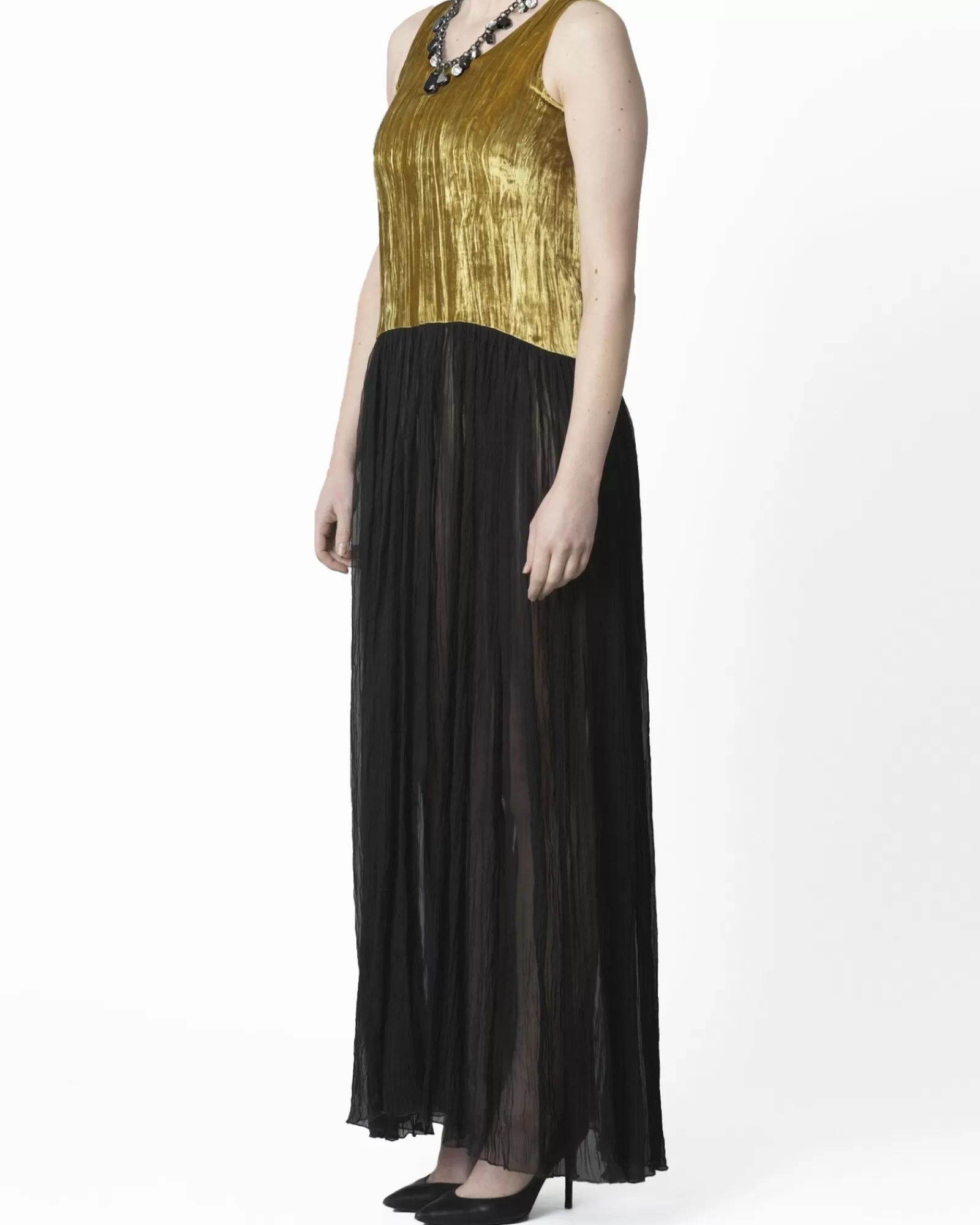 La Piscine Paris Robe en soie Momoni Jaune Clearance