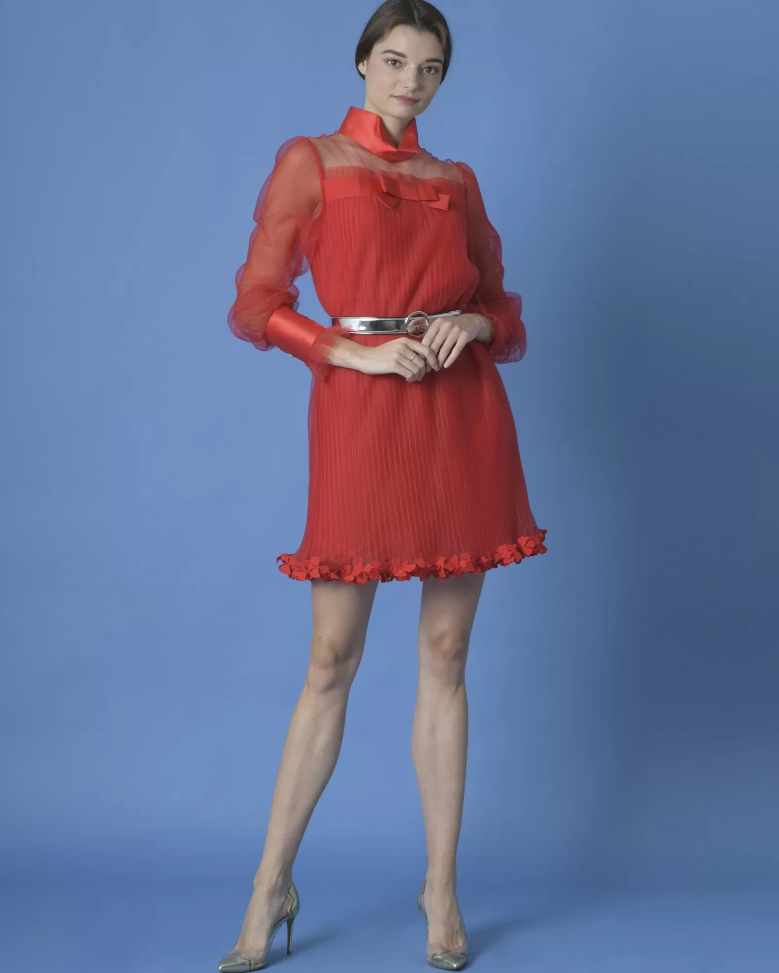 La Piscine Paris Robe en tulle plissée Edward Achour Rouge Cheap