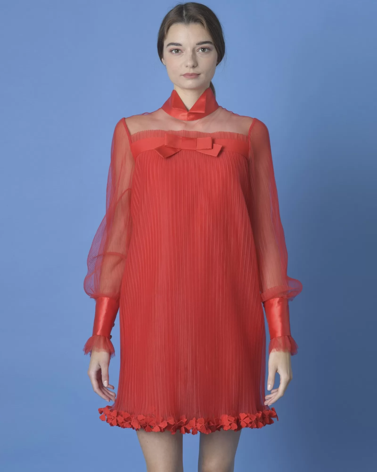 La Piscine Paris Robe en tulle plissée Edward Achour Rouge Cheap