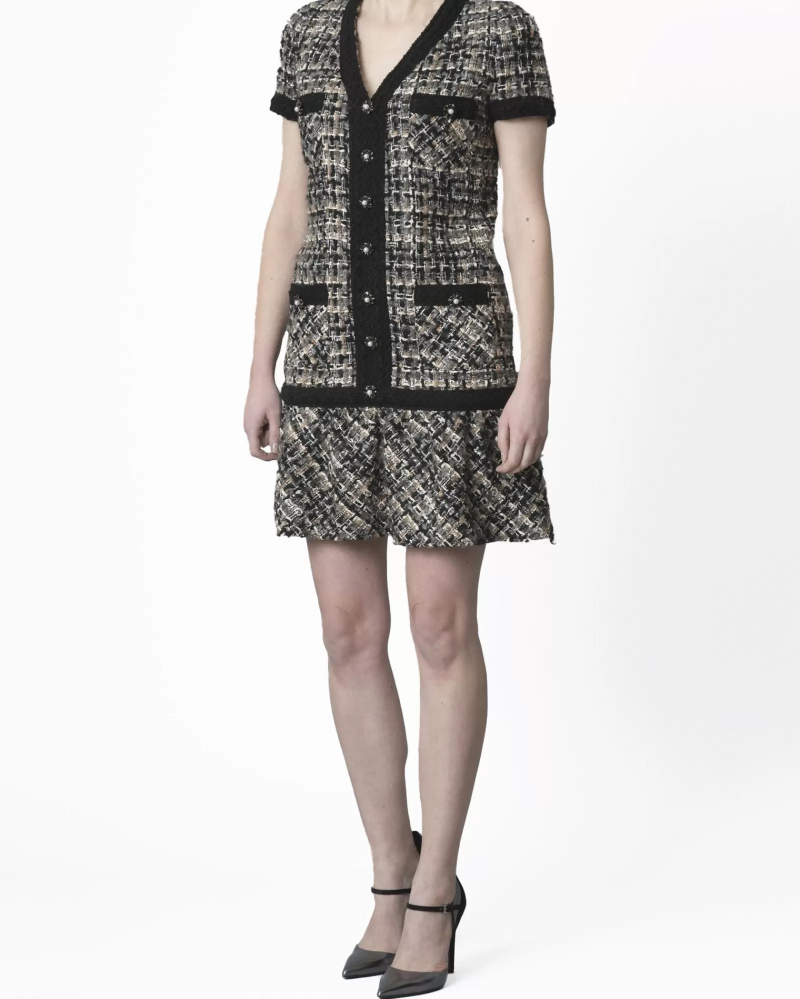 La Piscine Paris Robe en tweed Edward Achour Gris Flash Sale