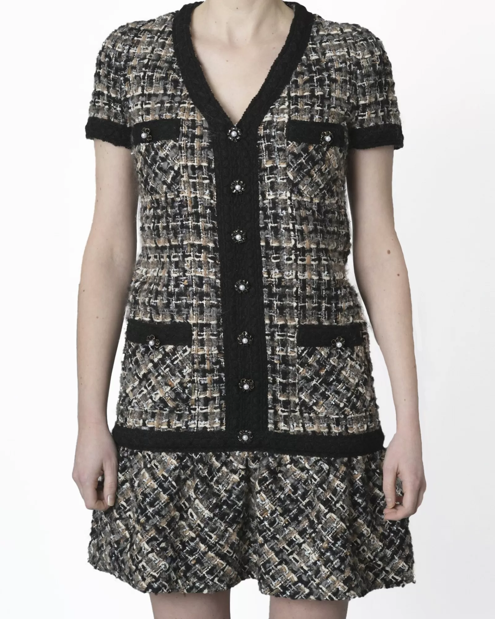 La Piscine Paris Robe en tweed Edward Achour Gris Flash Sale