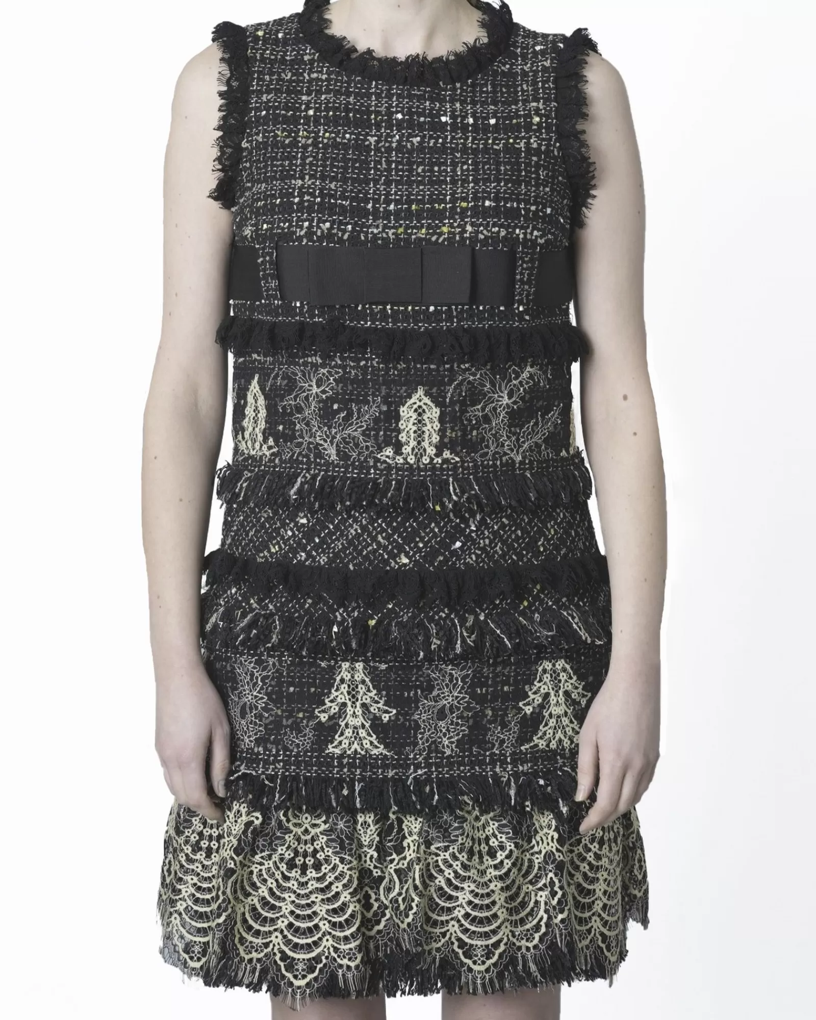 La Piscine Paris Robe en tweed moucheté Edward Achour Noir Outlet