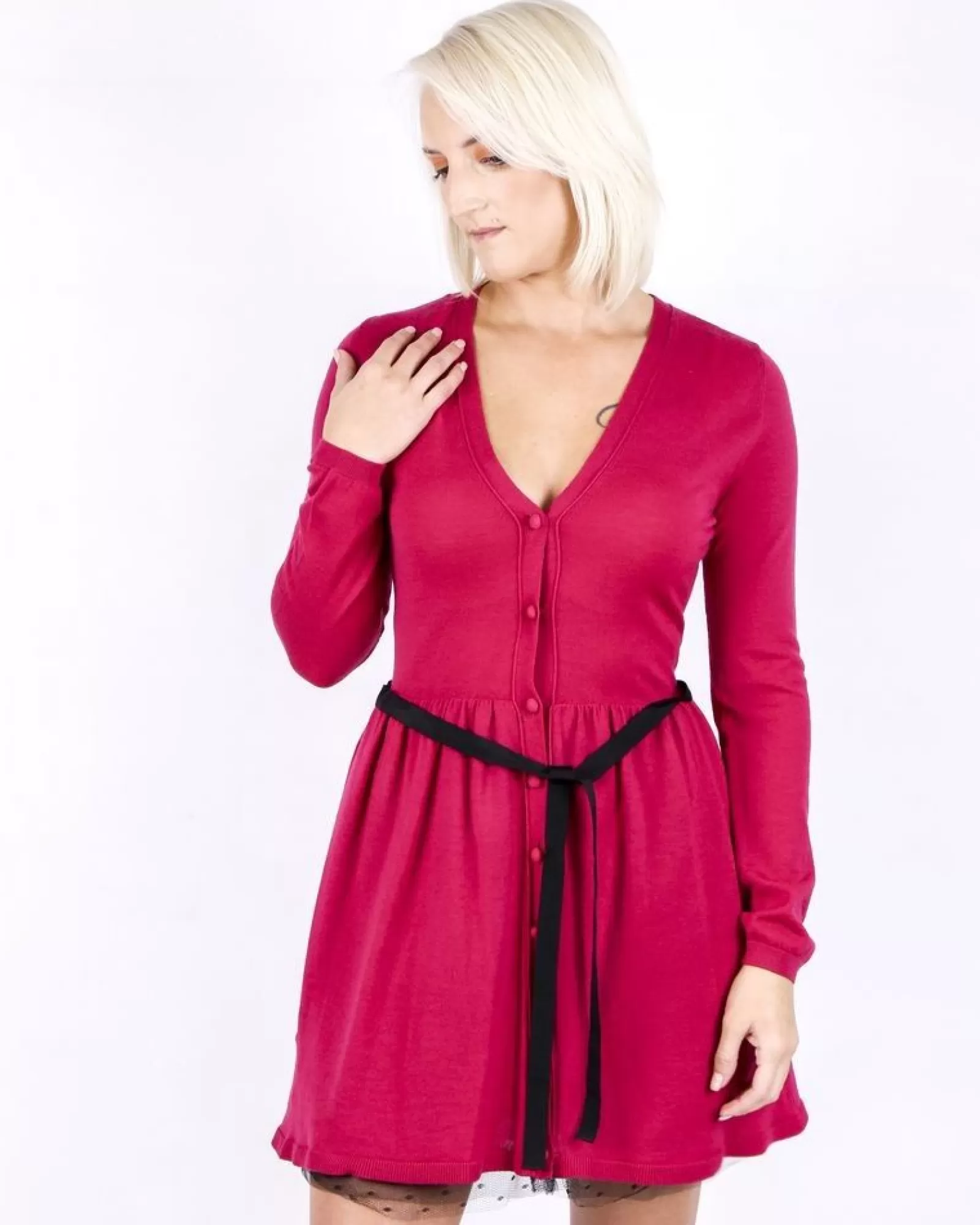 La Piscine Paris Robe façon gilet en laine Red Valentino Rose Best Sale